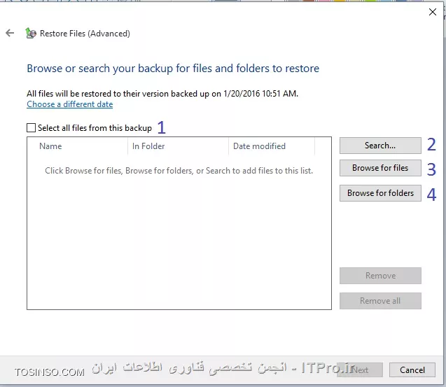 Restore کردن فایل بکاپ ویندوز 7 در ویندوز 10