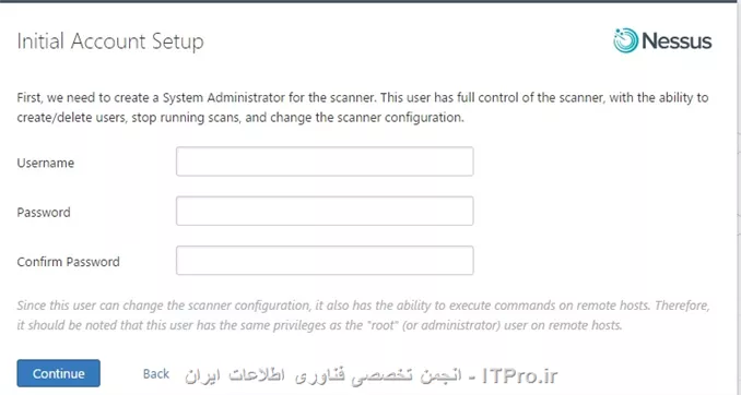 با سلام 

میخواستم بدونم چطوری میشه ی نام کاربری برای nessus تعریف کرد .آخه تو سایتش نسخه free هم گداشته ، اما اونم نام کاربری میخواد.||http://tosinso.com/files/get/971cf374-c500-42df-95ce-6c3c70dbcce0||
