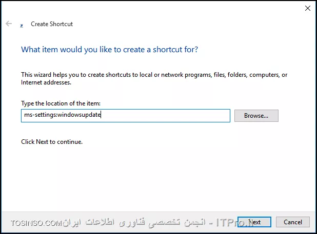 ایجاد Shortcut برای دسترسی مستقیم به بخش های Setting در ویندوز 10