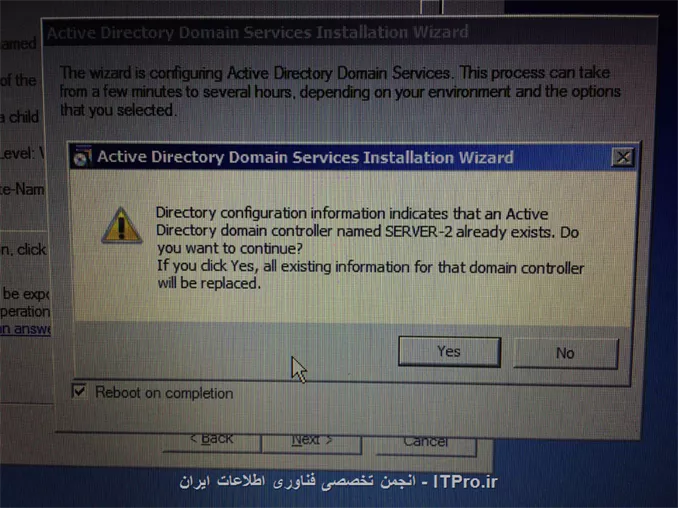 با سلام و عرض ادب

دوستان بنده در VMWare Workstation، يک Windows Server 2008 R2 به صورت خام (بدون راه اندازي هرگونه سرويسي نظير Active Directory, DNS & DHCP) تا در صورت نياز به يک Windows Server 2008 R2 ديگر، نياز مجدد نصب ويندوز نداشته باشم. براي اينکار ابتدا از اين ويندوز يک Full Clone با VMWare گرفتم و بعد روي اين Windows جديد و Clone شده سرويس DNS و Active Directory (بدون نصب DHCP) را راه اندازي کردم تا يه عنوان Main DC در شبکه مجازي من باشه.

در ادامه نياز به يک Child Domain پيدا کردم، از اون Windows Server 2008 R2 (اولين ويندوز که خام و بدون راه اندازي هرگونه سرويسي بود)  يک Full Clone جديد گرفتم تا نياز به نصب جديد يک Windows Server 2008 R2 خام نباشه که خيلي زود هم مراحل Full Colne انجام شد.

خب ابتدا IP مورد نظر رو به صورت Static روي اون نصب کردم و IP اون DNS اصلي رو هم بهش دادم و دستور dcpromo رو زدم تا شروع به نصب Domain و اينبار به عنوان Child Domain کرده باشم، در ادامه نام Domain اصلي و بعد Administrator و نهايتا Password رو از من خواست که وارد کردم و رسيدم به وارد کردن Domain و Child Domain.....

در اين مرحله هم موارد خواسته شده رو وارد کردم اما در انتها با پيام زير مبني بر اينکه قبلا اين Server-2 وجود داشته است،مواجه شدم (عذرخواهي بنده بابت عدم کيفيت مناسب عکس را پذيرا باشيد)

||http://tosinso.com/files/get/98e03451-7546-45e5-a6e3-59b7676478fa||


خب مثل هر IT MAN ديگه که وقتي به مشکل مواجه ميشه، ابتدا شروع به تنهايي حل کردن اين مشکل با Troubleshooting هاي مختلف کردم، بعد از عدم کسب نتيجه موفق شروع به سرچ کردن از طريق سؤال از استادان و ديگر دوستان کردم و نهايتا هم تو اين سايت اين دو لينک خوب خانم M.Ramezani رو پيدا و مطالعه کردم:

|آموزش گام به گام و تصویری نصب و راه اندازی سرویس WDS-قسمت اول::https://tosinso.com/articles/41927/%d8%a2%d9%85%d9%88%d8%b2%d8%b4-%d9%86%d8%b5%d8%a8-%d9%88-%d8%b1%d8%a7%d9%87-%d8%a7%d9%86%d8%af%d8%a7%d8%b2%db%8c-WDS-%da%af%d8%a7%d9%85-%d8%a8%d9%87-%da%af%d8%a7%d9%85-%d9%86%d8%b5%d8%a8-%d9%88%db%8c%d9%86%d8%af%d9%88%d8%b2-%d8%a7%d8%b2-%d8%b1%d8%a7%d9%87-%d8%af%d9%88%d8%b1|
|آموزش گام به گام و تصویری نصب و راه اندازی سرویس WDS-قسمت دوم::https://tosinso.com/articles/41927/%d8%a2%d9%85%d9%88%d8%b2%d8%b4-%d9%86%d8%b5%d8%a8-%d9%88-%d8%b1%d8%a7%d9%87-%d8%a7%d9%86%d8%af%d8%a7%d8%b2%db%8c-WDS-%da%af%d8%a7%d9%85-%d8%a8%d9%87-%da%af%d8%a7%d9%85-%d9%86%d8%b5%d8%a8-%d9%88%db%8c%d9%86%d8%af%d9%88%d8%b2-%d8%a7%d8%b2-%d8%b1%d8%a7%d9%87-%d8%af%d9%88%d8%b1|

ضمن تشکر از اطلاعات جامع و کامل ايشون، بنده متاسفانه نتونستم راه حل مناسبي براي اين مشکل پيدا کنم! چون تا جايي که من متوجه شدم قبل از راه اندازي WDS بايد سرويسهاي Active Directory, DNS & DHCP رو run کرده باشيم که نهايتا Windows جديدي که از اين طريق هم نصب مي شود به صورت اتوماتيک از اون DHCP يک IP گرفته و به عنوان Client  به سرور اصلي هم Join ميشود! اما بنده نياز به يک Windows Server 2008 R2 کاملا خام و بدون نياز به نصب معمولي ويندوز به دليل عدم زمان کافي هستم...

ببخشيد که هم زياد صحبت کردم و هم عذرخواهي مجدد که نتونستم به صورت مفيد از اطلاعات خانم  M.Ramezani استفاده کنم!

از دوستان و مهندسين عزيز، ممنون ميشم در اولين فرصت بنده رو راهنمايي بفرمايند.

با تشکر فراوان