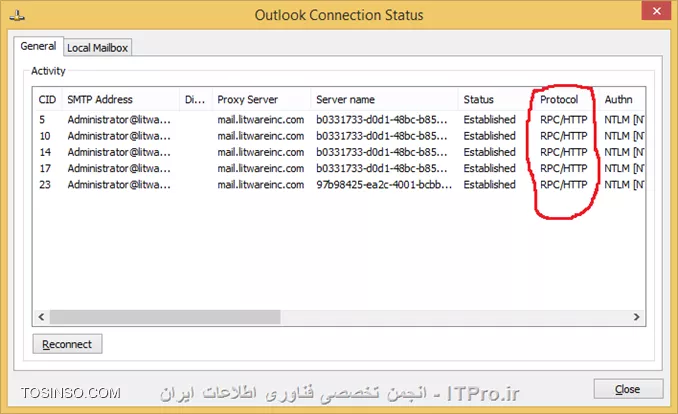 هنگام نصب Exchange 2016 هشداری مشاهده میکنید مبنی بر اینکه MAPI over HTTP فعال نیست. در این مقاله قصد دارم نحوه فعال کردن آن بر روی Exchange و مزایای استفاده از آن را توضیح بدم.
||http://tosinso.com/files/get/d9f487b3-8568-40d4-8f31-85d890edadc6||

!! MAPI over HTTP چیست؟
--
در Exchange 2010 کاربران داخلی برای ارتباط با Exchange از پروتکل RPC استفاده می کردند، و کاربران خارجی (Internet) از پروتکل RPC over HTTP. ولی در Exchange 2013 کل ارتباطات کاربران خارجی و داخلی بوسیله دو پروتکل RPC over HTTP در حال انجام است.MAPI over HTTP در نسخه Exchange 2013 SP1 وارد میدان شد و از آن به بعد بهترین ارتباط کاربران Outlook با Exchange محسوب میشه.در Microsoft outlook اگر به پروتکل ارتباطی آن با Exchange 2013 نگاه کنید می بیند پروتکل ارتباطی آنها RPC/http هستش
||http://tosinso.com/files/get/9978a311-a701-4638-9ed0-ebf0c96ae450||
یا اگر دستور زیر را در EMS اکسچنج 2013 اجرا کنید می بینید که این پروتکل بصورت پیش فرض غیرفعال است
<c#>
Get-OrganizationConfig | fl *mapi*
<c#>
||http://tosinso.com/files/get/9e822ad0-7367-4975-96f7-bbbbd32e88f4||
مزایای استفاده از MAPI over HTTP :
* پایداری بیتشر در برابر خطاهای انتقال داده.
* ایجاد یک ارتباط سریع با Exchange در مواقعی که سیستم از حالت hibernation بیرون آمده یا بعد از قطعی موقت در شبکه. یا به اصطلاح قابلیت resuming connection با Exchange.
* توانائی سوئیچ کردن بین شبکه های wired and Wireless با کمترین قطعی ممکن.
* احراز هویت یا Authentication سریع بین Outlook و Exchange.

!! با فعال کردن قابیلیت MAPI over HTTP چه اتفاقی در ساختار پیش می آید.
--
برای اینکه کاربران بتوانند از این قابلیت استفاده کنند حتما باید یک بار Microsoft Outlook  خود را Restart کنند. 
اگر در ساختار از Public Folder که بر روی یک Exchange 2010 میزبانی می شود، استفاده کنید نمی توانید MAPI over HTTP را فعال کنید. و برای حل این مشکل شما باید Public Folder ها را به Exchange 2013 منتقل کنید.
شما با فعال کردن MAPI over HTTP همچنان می توانید از RPC over HTTP استفاده کنید و علت اینکار همچنان متصل بودن Device های هستش که توانائی اتصال با MAPI over HTTP را نداشته باشند.

!! پیشنیازهای استفاده از این قابلیت
--
شما برای اینکه بتوانید از این قابلیت استفاده کنید حتما باید  سرور شما Exchange 2013 SP1 به بعد باشد. 
در جدول زیر نسخ های  Outlook ی که از این قابلیت پشتیبانی می کنند و یا نمی کنند را می توانید مشاهده کنید: 
||http://tosinso.com/files/get/2c2d9fb3-c7a1-4a79-b16b-f53024a29295||

!! چگونه MAPI over HTTP را بر روی Exchange 2013 فعال کنیم؟
--
برای اینکار چندین مرحله وجود دارد:
* مطمئن شوید Microsoft Outlook های کاربران از این قابلیت پشتیبانی می کنند.
* همه CAS and MBX servers باید به Exchange  2013 SP1  ابگرید شوند.
* نصب .NET Framework 4.5.2 بر روی Exchange 2013. این پیشنیاز برای هر دو نسخه Exchange 2013 and 2016 الزامی می باشد.
بعد از نصب .NET Framework 4.5.2 بر روی Exch 2013 باید مقدار  COMPLUS_DisableRetStructPinning را در  environment variable اضافه کنید:
||http://tosinso.com/files/get/7cc3b639-5a70-415c-bc69-e098d1618509||
||http://tosinso.com/files/get/257a6316-4449-4510-9604-cbeaace806c7||
||http://tosinso.com/files/get/e6d05ba7-0b7b-4b74-80e7-cb9ff18502bf||
مقادیر بالا را اضافه و سیستم را restart کنید.
قدم بعدی باید مطمئن شوید SSL Certificate سرور Exchange طبق FQDN ی که کاربران استفاده میکنند مطابق باشد. اگر قصد تعویض FQDN سرور و همچنان SSL Certificate را دارید قبل از فعال کردن MAPI over HTTP آنها را تنظیم کنید.
وقتی که کارهای بالا را بصورت صحیح انجام دادید نوبت به فعال کردن MAPI over HTTP می رسد.
برای فعال کردن این قابلیت اول باید  MAPI virtual directory را تنظیم کنید. 
در این کیس FQDNی که کاربران داخلی وخارجی از آن استفاده می کنند  https://mail.my-city.com هستش پس باید این ادرس را بر روی Internal and External URL ست کنم. برای این من از دستور زیر استفاده میکنم
<c#>
Get-MapiVirtualDirectory -Server mail | Set-MapiVirtualDirectory -InternalUrl https://mail.my-city.com/mapi -ExternalUrl https://mail.my-city.com/mapi
<c#>
بعد از اجرای دستور فوق MSExchangeAutodiscoverAppPool را Recycle کنید. برای اعمال تعقیرات در AutoDiscovery 
||http://tosinso.com/files/get/702fa904-ab72-44df-add3-d84c39b9ea2e||
در آخر با دستور زیر MAPI over HTTP را فعال کنید.
<c#>
Set-OrganizationConfig -MapiHttpEnabled $true
<c#>
||http://tosinso.com/files/get/bd9f1546-b76c-406e-8e38-e15bd6a29664||
برای امتحان اتصال کاربران به Exchange ،  کلید Ctrl را پایین نگه دارید و بر روی علامت Outlook راست کلیک و گذینه  Test E-mail AutoConfiguration را کلیک کنید کادر باز می شود که باید ایمیل و پسورد را بنویسید و تمام چک باکسها را بردارید به جز Use AutoDiscovry و دکمه Testرا کلیک کنید
||http://tosinso.com/files/get/7aa549e4-0269-436f-ab91-b3182414a8c4||
پروتکل اتصالی را نشان می دهد.
یا می توانید دستور زیر را در EMS وارد کنید:
<c#>
Test-OutlookConnectivity -RunFromServerId <Exchange Server> -ProbeIdentity OutlookMapiHttpSelfTestProbe
<c#>
||http://tosinso.com/files/get/e0d52152-6e57-43ac-b484-f23ced16c37c||
تبریک میگم  MAPI over HTTP بصورت صحیح پیاده سازی شد.

منبع:
<c#>
http://markgossa.blogspot.com/2015/11/exchange-2013-and-exchange-2016-mapi.html
<c#>

موفق و پیروز باشید.

نویسنده : احمد جهلولی
منبع : |جزیره سرویس های شبکه مایکروسافت وب سایت توسینسو::https://tosinso.com/microsoft|
هرگونه نشر و کپی برداری بدون ذکر منبع و نام نویسنده دارای اشکال اخلاقی می باشد 