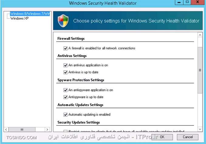 شما میتوانید از Port Security که توسط سوئیچ های manageable سیسکو ارائه شده استفاده کنید. 
و یک راه دیگر که توسط Microsoft ارائه شده تکنولوژی Network Access Protection می باشد.

NAP بر روی اجزای زیر فعال می شود :

||http://network.tosinso.com/files/get/627dcb14-2f79-4a3c-9299-62775b3aac16||

به عنوان مثال :
در DHCP NAP باید یک کلاینت انتی ویروس داشته باشد و انتی ویروسش نیز باید Update باشد و Windows Update آن هم فعال باشه و... حالا اگه یکی از این شرطها نباشه به کلاینت اجازه نمیده در شبکه IP بگیره و در شبکه فعالیت کنه.

||http://network.tosinso.com/files/get/9a19e9d6-d100-43c6-9c09-3a5863a742b2||