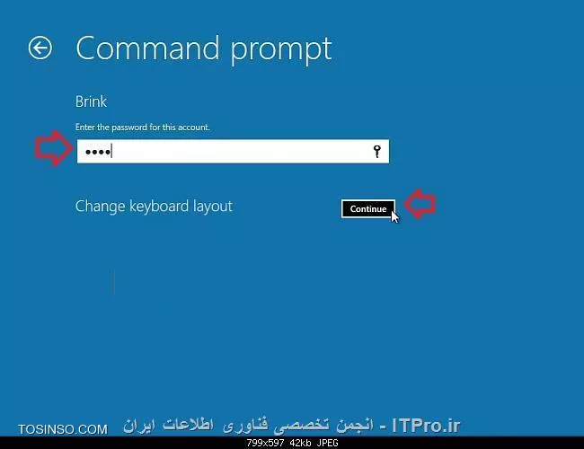 ! How to Open a Command Prompt at Boot in Windows 8
این آموزش به شما یاد خواهد داد در هنگام راه اندازی ویندوز 8 (بوت شدن) به خط فرمان دسترسی پیدا نمود 
ابتدا برای اینکه بدانید چطور میشود به بوت ویندوز 8 رسیر آموزش زیر را مطالعه فرمایید.
|راه های دسترسی به منوی بوت در ویندوز ۸::https://tosinso.com/articles/40116/%d9%85%d8%b9%d8%b1%d9%81%db%8c-3-%d8%b1%d8%a7%d9%87-%d8%af%d8%b3%d8%aa%d8%b1%d8%b3%db%8c-%d8%a8%d9%87-%d9%85%d9%86%d9%88%db%8c-%d8%a8%d9%88%d8%aa-%d8%af%d8%b1-%d9%88%db%8c%d9%86%d8%af%d9%88%d8%b2-%d9%87%d8%b4%d8%aa|

||http://tosinso.com/files/get/b134c13e-dc8e-450c-94c8-423c61ad8071||
||http://tosinso.com/files/get/4fafdbe0-4c91-4d4f-86dd-b31785cd5c3c||
1. مرحله 2 یا 3 را میتوانید استفاده کنید برای باز کردن خط فرمان (Command Prompt) در هنگام بوت.
2. ویندوز خود را از طریق DVD بوت کنید و یا میتوانید این بوت را توسط USB، و یا فایل ISO البته اگر در یک ماشین مجازی هستید انجام دهید
میتوانید از دو روش این کار را انجام دهید.

A) میتوانید دکمه های Shift + F10 را زمانی که در صفحه نمایش ویندوز نصب می باشد، استفاده کنید در این حالت میتوانید به مرحله 4 بروید یعنی پایان .
||http://tosinso.com/files/get/91ae7747-6f20-4ff7-8045-dcf464b62712||

*یا*

3. استفاده از بوت قسمت System Recovery Option که برای رسیدن به این حالت مسیر زیر را باید طی کنید 

A) کلیک کنید روی گزینه عیب یابی Troubleshoot (تصویر زیر را ببینید)
||http://tosinso.com/files/get/965ba071-8505-4bcb-85c8-6ca05bd3a816||

B) کلیک کنید روی گزینه پیشرفته Advanced options (تصویر زیر را ببینید)
||http://tosinso.com/files/get/f6a0396b-bf0a-4fc2-a4b8-721488433e4c||

C) کلیک کنید روی گزینه Command prompt. (تصویر زیر را ببینید)
||http://tosinso.com/files/get/7a35c91f-fade-43eb-b3c3-4b97f8b7984c||

D) در پنجره جدید باز شده لیستی از یوزر ها رو مشاهده میکنید که میتوانید روی administrator  یا یوزر مورد نظر کلیک کنید
توجه: اگر شما نمیخواهید از دی وی دی ویندوز 8 برای بوت کردن استفاده کنید حساب کاربر استاندارد و حساب های کاربری تحت Domain را نمیتوانید ببینید ولی چنانچه بوت شما از طریق F8 انجام شود میتوانید ببینید .
||http://tosinso.com/files/get/da8cf4f2-22fb-42e6-87bc-4ca6da427038||

E) روی یوزر کلیک کنید و پسورد را بزنید (تصویر زیر را ببینید)
||http://tosinso.com/files/get/9a77564c-5e10-4f00-884f-c0345668e80a||

4. Command Prompt با انجام کار های بالا در هنگام بوت باز خواهد شد.

|لینک منبع::http://www.eightforums.com/tutorials/2755-command-prompt-boot-startup-windows-8-a.html|

نویسنده : فرهاد خانلری 
منبع : انجمن تخصصی فناوری اطلاعات ایران 
هرگونه نشر و کپی برداری بدون ذکر منبع و نام نویسنده دارای اشکال اخلاقی می باشد 