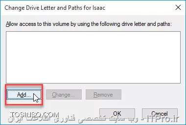 مراحل زیر را به ترتیب پیش ببرید:

1. وارد کنسول Disk Management شوید و بر روی درایوی که میگین نام نداره راست کلیک کنید و گزینه Change Drive Letter and Path را انتخاب کنید
<center>
||http://network.tosinso.com/files/get/34d3af0b-77e6-45c1-89ee-a8e9176620df||
<center>
2. در پنجره ای که برایتان باز خواهد شد بر روی دکمه Add کلیک کنید
<center>
||http://network.tosinso.com/files/get/9b1de34b-f8f9-4352-9dcb-d887e3cfab61||
<center>
3. و در نهایت در صفحه دیگری که برایتان باز خواهد شد، یکی از حروف الفبای انگلیسی که بیانگر درایوتان خواهد بود را انتخاب و OK را بزنید
<center>
||http://network.tosinso.com/files/get/5fb15760-9b7c-46b7-a3da-e430d39756fb||
<center>
اکنون اگر به My Computer بروید هارد دیسک اکسترنال یا فلش تان با همان Drive Letterی که برایش انتخاب کردید به نمایش در آمده است.
تمااااااااااااااااام
