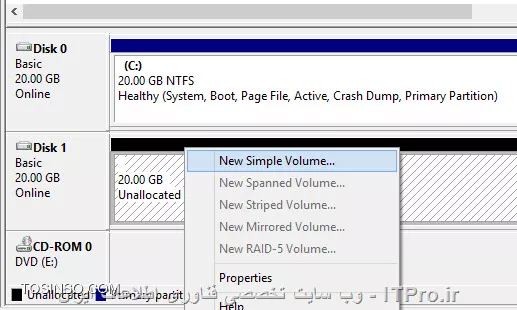 !! معرفی فایل های VHD و نصب ویندوز 8 بر روی آنها
درود به همه دوستان خوب ITPRO ، اگر تا به امروز با آموزش های دوره MCSA و ویندوز 8 با ما بوده باشید، حتما به یاد دارید که در جلسات پیش به بررسی پیش نیازهای لازم برای ویندوز 8 و نیز چگونگی نصب آن پرداختیم. در این جلسه اما قصد آموزش مبحث تازه ای به نام VHD File ها را خواهیم داشت. ولی پیش از شروع اجازه دهید تا کمی بیشتر به معرفی این قابلیت جدید مایکروسافتی بپردازیم.

VHD اختصار سر واژگان Virtual Hard Disk می باشد، و آن گونه که از نام آن پیداست، اشاره به هارد دیسک های مجازی دارد، هارد دیسکی که با استفاده از آن قادر خواهید بود تا همانند یک هارد دیسک واقعی و فیزیکی تمامی کارها از قبیل کپی یا حدف فایل، فرمت کردن، نصب ویندوز و موارد این چنینی را بر روی آن انجام دهید. این قابلیت جدید در سال 2009 و با معرفی ویندوز 7 وارد عرصه تکنولوژی های نوپا گردید. با این همه اما ممکن است این سوال برای شما پیش آمده باشد که واقعا دلیل استفاده از هارد دیسک مجازی چیست و چه کاربردهای می تواند داشته باشد؟ و این که مایکروسافت به چه علت این قابلیت را در سیستم عامل های خود گنجانده است؟ اگر مشتاق به دانستن موارد این چنینی باشید پس در ادامه نیز ما را همراهی نمایید.

فرض کنید برنامه ای دارید که قبلا در ویندوز 7 به خوبی کار می کرده است، اما اکنون و با نصب ویندوز 8  متوجه می شوید که برنامه اجرا نمی شود و یا پس از باز کردن آن با مدام با خطاهای متعددی روبرو می گردید و کلافه می شوید، سپس تصمیم می گیرید که ویندوز 8 را حذف و دوباره همان ویندوز 7  قدیمی را نصب کنید، اما به ناگاه پی می برید که بر روی هارد دیسکی که هم اکنون ویندوز 8  نصب شده است اطلاعات بسیار مهمی دارید و امکان گرفتن هیچ گونه نسخه پشتیبان هم برایتان در حال حاضر مقدور نیست. دیگر واقعا کلافه کلافه می شوید. پس در چنین شرایط بحرانی چاره کار چه می تواند باشد؟ درست حدس زدید، استفاده از هارد دیسک مجازی برای نصب یک ویندوز 7 بر روی آن، و نیز داشتن ویندوز 8 فعلی تان!

اگر بخواهیم به طور خیلی ساده به تشریح VHD بپردازیم، بایستی گفت که VHD نوع خاصی از فایل می باشد که با ایجاد و ساخت آن، ویندوز آن را به عنوان یک هارد دیسک جدید شناسایی کرده و افراد قادر خواهند بود تا تمامی کارهایی را که بر روی هارد دیسک های واقعی انجام می دهند با آن نیز انجام دهند، کارهایی از قبیل کپی یا حذف اطلاعات هارد دیسک، پارتیشن بندی، انتقال اطلاعات بر روی آن، و یا حتی نصب ویندوز و موارد مشابه دیگر. تنها با این تفاوت که دیگر خبری از وجود هارد دیسک واقعی و فیزیکی نخواهد بود و تمامی فرایندها به صورت مجازی صورت می پذیرد.

یعنی ما به کمک خود ویندوز و یا از طریق DVD نصب آن، ابتدا فایلی با پسوند vhd ساخته و ایجاد می کنیم، و آن گاه ویندوز آن فایل را به عنوان هارد دیسکی مجازی برایمان نمایش خواهد داد، که در نهایت نیز هر آن چه را که می توان با یک هارد دیسک فیزیکی واقعی انجام داد، با هارد دیسک مجازی مان نیز می توانیم انجام دهیم. اما شاید بتوان گفت اصلی ترین دلیل ایجاد و ساخت هارد دیسک مجازی، نصب سیستم عامل بر روی آن می باشد. پس افراد هارد دیسک مجازی را ایجاد می کنند تا بتوانند بر روی آن ویندوز نصب کنند. اجازه دهید این مثال را کمی بسط داده و روشن تر نماییم: یک هارد دیسک مجازی VHD را در نظر بگیرید که بر روی آن ویندوزی با تمامی برنامه های کاربردی از قبیل Microsoft Office, Photoshop و غیره را نصب کرده اید و برای روز مبادا کنار گذاشته اید.

حال اگر به هر دلیلی ویندوز فعلی تان دچار عیب و ایراد یا آسیبی گردد و دیگر همانند سابق برنامه ها بر روی آن اجرا نشود و یا به هنگام کار کردن با آن مدام با خطا مواجه گردید کافی ست تا به سراغ ویندوز نصب شده بر روی VHD رفته و بدون هیچ نگرانی با خیال راحت به کارتان ادامه دهید، و یا این که سناریویی را در نظر بگیرید که می خواهید پیش از نصب برنامه ای بر روی ویندوز اصلی تان، ابتدا آن را در محیط آزمایشی تست کنید. در نتیجه ویندوزی را بر روی هارد دیسک مجازی یا همان VHD  نصب می کنیم و سپس برنامه را بر روی آن تست می نماییم و پس از اطمینان حاصل کردن از سالم بودن برنامه و صحیح کار کردن آن،  اقدام به نصب برنامه مورد نظر بر روی ویندوز واقعی و اصلی مان می کنیم. اگر تا به اینجای امر و توضیحات اولیه را به خوبی درک کرده باشید، پس در ادامه نیز با ما همراه شوید تا ببینیم که چگونه می توان هارد دیسکی مجازی ایجاد و سپس بر روی آن ویندوز نصب کنیم.

!! نحوه ایجاد فایل VHD (هارد دیسک مجازی)
برای ساخت فایل VHD می توان به دو طریق عمل کرد:
1. با استفاده از خود ویندوز 8  و کنسول Computer Management
2. با استفاده از DVD ویندوز 8 و کنسول Command Prompt
ما ابتدا به آموزش نحوه ایجاد آن از طریق ویندوز 8 می پردازیم.

!! ایجاد فایل VHD به وسیله ویندوز 8
برای این که از طریق خود ویندوز فایل VHD و هارد دیسک مجازی ایجاد کنیم، می بایست مراحل زیر را گام به گام انجام دهید:
• ابتدا به Control Panel رفته و Administrative Tools را باز می کنیم. سپس بر روی Computer Management دابل کلیک کرده تا باز شود
• در قسمت سمت چپ، بر روی Disk Management کلیک کرده تا تمامی هارد دیسک های موجود بر روی کامپیوتر را مشاهده نمایید (تصویر زیر)
<center>
||http://tosinso.com/files/get/5482b1dc-0472-4820-a087-94029617bb3e||
<center>

• سپس، از منوی Action بر روی گزینه Create VHD کلیک کرده تا فایل VHD خود را ایجاد نماییم.
<center>
||http://tosinso.com/files/get/fed87279-6a1e-4f32-975f-63b07041f9eb||
<center>
• در صفحه ای که در بالا نیز می بینید، پس از کلیک بر روی Create VHD برایمان باز خواهد شد، با دادن یک مسیر دلخواه و نام فایل، و نیز میزان حجمی که برای فایل VHD مد نظرمان می باشد، در نهایت بر روی OK کلیک می کنیم تا فایل VHD ایجاد گردد. به عنوان نمونه فایلی که من ایجاد کرده ام MyVHD.vhd نام دارد. دیگر گزینه های موجود در این صفحه را نیز با مقدارهای پیش فرض پذیرفته و تغییری نمی دهیم. 

• اکنون که فایل VHD برایمان ایجاد شد، اگر مجددا به Disk Management مراجعه نمایید، مشاهده خواهید کرد که هارد دیسک جدیدی به لیست هارد دیسک های پیشین اضافه گردیده است. ما نیز برای این که بتوانیم از این هارد دیسک جدید که همان هارد دیسک مجازی مان می باشد استفاده نماییم با راست کلیک بر روی آن و سپس انتخاب گزینه Initialize ،  دیسک را اصطلاحا آماده بهره برداری می نماییم. (تصویر زیر)
<center>
||http://tosinso.com/files/get/1da16166-8f4f-4781-bf9b-334d2bfe4e99||
||http://tosinso.com/files/get/02d1d23e-f9d0-4408-9c5c-1232cd5b8727||
<center>
• حال که دیسک با موفقیت آماده سازی شده است، بایستی آن را فرمت کنیم تا از این پس بتوان بر روی آن اطلاعات نوشت یا حذف کرد، و یا حتی ویندوز نصب بنماییم. بدین منظور از لیست دیسک های موجود بر روی دیسکی که هم اکنون و طی مراحل بالا ایجاد کردیم راست کلیک کرده و گزینه New Simple Volume را انتخاب می نماییم.
<center>
||http://tosinso.com/files/get/9d185be8-adc8-42d8-9be5-ff22389bedf4||
<center>
• پس از انجام مراحل بالا، بقیه مراحل را مانند تصاویر زیر به ترتیب انجام دهید تا مراحل فرمت کردن دیسک مجازی با موفقیت انجام پذیرد
<center>
||http://tosinso.com/files/get/224a618c-1291-400e-a663-4e9578923c4d||
||http://tosinso.com/files/get/b8a094f0-0f07-4dba-af5f-f3ae37ff6689||
||http://tosinso.com/files/get/3ebbb128-53f9-491f-9ee5-b0cf6ee909eb||
||http://tosinso.com/files/get/9963eaac-e4fa-461d-96a0-b001f382b9e2||
||http://tosinso.com/files/get/329eb1d6-7aea-46ca-983d-1c9a9cc26a7d||
<center>
هم اکنون مراحل ساخت هارد دیسک مجازی ما در اینجا به پایان رسیده است و موفق شدیم تا آن را  فرمت نیز نماییم. حال اگر به Computer بروید، مشاهده خواهید کرد که درایوی جدید به لیست درایوهای فعلی مان اضافه شده است. (تصویر زیر) 
<center>
||http://tosinso.com/files/get/96f8f87b-39b6-4d10-863f-94c7ea2c27f7||
<center>
درایوی که در بالا می بینید همان درایو VHDست که قصد نصب ویندوز بر روی را آن داریم. از آنجا که مراحل تا بدین قسمت با موفقیت به پیش رفته است، در نتیجه DVD ویندوز را بر روی DVD-ROM کامپیوتر قرار می دهیم و کامپیوتر را ریستارت کرده تا شروع به نصب ویندوز بر روی فایل VHD کنیم. در نتیجه بعد از ریستارت شدن کامپیوتر و بوت کردن آن، مراحل را گام به گام و طبق شکل زیر جلو می رویم:
<center>
||http://tosinso.com/files/get/3c6df564-ed35-4945-ba18-bd6dcc007e01||
||http://tosinso.com/files/get/a0eff813-2179-4453-828b-4aa1f84e533b||
<center>
پس از این که DVD ویندوز کاملا بوت شده و صفحه خوش آمد گویی برای نصب ظاهر گردید، ما نیز با فشردن کلیدهای Shift و F10  وارد محیط CMD می شویم تا هارد دیسک مجازی را برای فرایند نصب معرفی نماییم، چرا که به صورت پیش فرض هارد دیسک مجازی در لیست هارد دیسک های واقعی برای نصب نبوده و ظاهر نخواهد شد (تصویر زیر). 
<center>
||http://tosinso.com/files/get/ce5c7404-e4ed-4b17-bfd4-9c948545588b||
<center>
با باز شدن صفحه CMD، ابتدا فرمان diskpart را تایپ و سپس با زدن کلید Enter وارد محیط diskpart می شویم
<center>
||http://tosinso.com/files/get/3de6790d-8f10-4dd0-a3df-d718d5f9715d||
<center>
سپس با اجرای دستور زیر ابتدا هارد دیسک فیزیکی مان را انتخاب، و آن گاه هارد دیسک مجازی را که پیش تر در ویندوز ساخته ایم را برای ادامه کار انتخاب می نماییم و کلید Enter را فشار می دهیم. دستور انتخاب فایل هارد دیسک مجازی در زیر آمده است:
<left>
select vdisk file= D:\My VHD.vhd
<left>
<center>
||http://tosinso.com/files/get/7bcac5f0-b40e-4c54-a4f4-24f5877ad828||
<center>
همان طور هم که در تصویر بالا مشاهده می نمایید فایل VHD که قبلا در ویندوز ساخته بودیم با موفقیت انتخاب گردید.قسمت بعد متصل کردن هارد دیسک مجازی و نمایش داده شدن آن در لیست هارد دیسک های موجود خواهد بود. بدین منظور از فرمان attach vdisk کمک می گیریم.
<center>
||http://tosinso.com/files/get/70eaf54f-1148-4b47-bcc5-2d110c34f60a||
<center>
تا به اینجای کار توانسته ایم هم هارد دیسک مجازی که قبلا ساخته ایم را برای نصب لود کنیم، و هم آن را به لیست هارد دیسک های موجود اضافه نماییم. گام بعدی ساخت یک پارتیشن از نوع Primary برای نصب ویندوز بر روی آن می باشد. بدین منظور با استفاده از فرمان create partition primary پارتیشن مربوطه را بر روی هارد دیسک مجازی ایجاد می کنیم (تصویر زیر)
<center>
||http://tosinso.com/files/get/0537670c-ee0f-41f9-b8f1-b3634dc45d1d||
<center>
حال که پارتیشن Primary خود را نیز ایجاد نمودیم، بایستی آن را برای نصب ویندوز هم فرمت نماییم. بدین منظور با استفاده از فرمان format fs=ntfs آن را با فایل سیستم NTFS که برای نصب ویندوز 8 ضروری می باشد فرمت می کنیم:
<center>
||http://tosinso.com/files/get/046dbdf1-a156-41d6-bc4a-942026884fe4||
<center>
تقریبا تا اینجای کار، مراحل اصلی پایان پذیرفته است. پس با بستن صفحه CMD، مراحل نصب را به صورت عادی و با زدن دکمه Next ادامه می دهیم تا به قسمت انتخاب درایوها برای نصب ویندوز برسیم. ضمن این که اگر هنوز با فرایند نصب ویندوز 8 به خوبی آشنا نیستید می توانید به |این لینک::https://tosinso.com/articles/40530/%d8%a2%d9%85%d9%88%d8%b2%d8%b4-%d8%b1%d8%a7%db%8c%da%af%d8%a7%d9%86-%d9%88%db%8c%d9%86%d8%af%d9%88%d8%b2-8-%d8%a8%d9%87-%d8%b5%d9%88%d8%b1%d8%aa-%da%af%d8%a7%d9%85-%d8%a8%d9%87-%da%af%d8%a7%d9%85| مراجعه نمایید.
اکنون همان گونه که در تصویر زیر نیز مشاهده می کنید، یک هارد دیسک جدید به لیست هارد دیسک های فیزیکی موجود بر روی کامپیوتر اضافه گردیده که همان هارد دیسک مجازی VHD می باشد. 
<center>
||http://tosinso.com/files/get/796290d0-b4fa-4802-8f98-e6824f967822||
<center>
از این مرحله به بعد، دیگر تمامی پروسه نصب ویندوز کاملا عادی و مشابه عملیات نصب بر روی هارد دیسک های واقعی خواهد بود.ما فرض را بر این خواهیم گرفت که از این مرحله به بعد و پروسه نصب را خودتان انجام خواهید داد تا در نهایت ویندوز با موفقیت بر روی دیسک مجازی VHD نصب شود.پس از اینکه عملیات نصب با موفقیت به پایان رسید و کامپیوتر ریستارت شد، هنگام نمایش منوی بوت مشاهده خواهید کرد که به غیر از ویندوز اصلی که بر روی هارد دیسک فیزیکی نصب شده است، یک ویندوز دیگر با نام Windows 8.1 VHD هم مشاهده می گردد، که در واقع همان ویندوزی ست که بر روی هارد دیسک مجازی مان نصب کردیم، و با انتخاب آن می توان وارد آن شد و همانند ویندوزهای معمولی با آن مشغول به کار شد، تنها با این تفاوت که از روی هارد دیسک مجازی در حال اجراست.
<center>
||http://tosinso.com/files/get/33d91b60-d266-46ec-872d-5b30a81562f6||
<center>
<left>
شاد باشید و سربلند
<left>

نویسنده : اسحاق احمدپور
منبع :| جزیره سرویس های شبکه مایکروسافت وب سایت توسینسو::https://tosinso.com/microsoft|
هرگونه نشر و کپی برداری بدون ذکر منبع و نام نویسنده دارای اشکال اخلاقی است