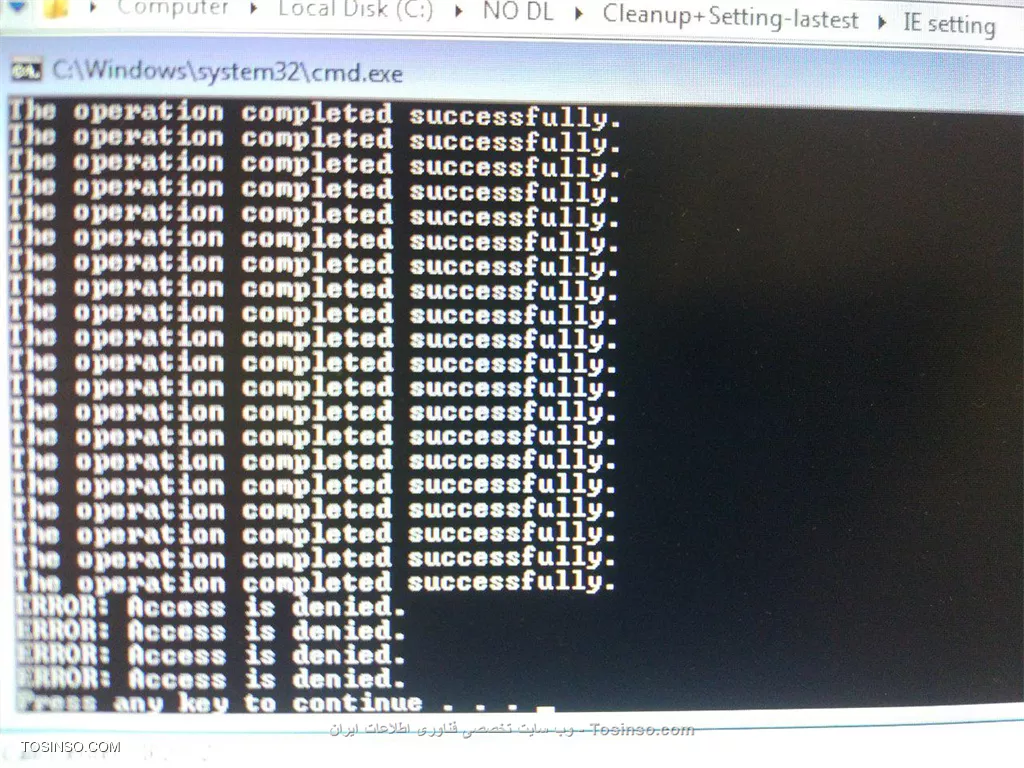 سلام دوستان من چهار تا batch file فایل دارم ک تنظیمات IE برای نرم افزارم انجام میده ک باید حتما به ترتیب اجرا بشن 
ولی فقط یوزر ادمین اجرا میشن و از زمانی ک سیستم ها دامین کردم به مشکل برخوردم 
چه راه حلی بهم پیشنهاد میکنید دوستان
||https://tosinso.com/files/get/9f5fc10b-ac2b-478b-8e93-ed440e66b234||
این عکس خطا دسترسی هست 