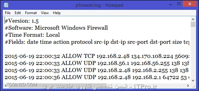 نمایش جزئیات Firewall Activities با استفاده از Firewall Log-(قسمت اول)