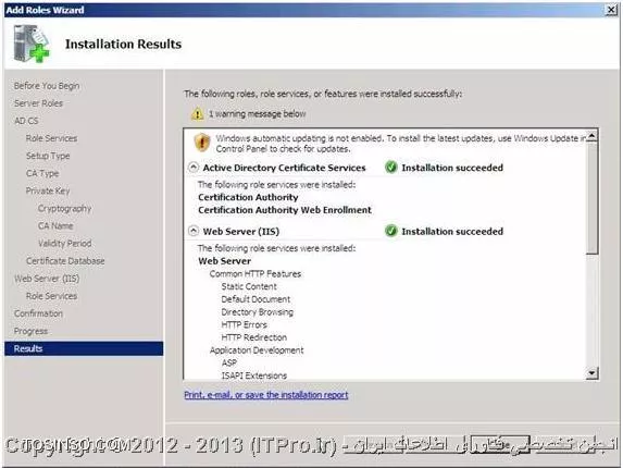 نصب Certificate Authority 