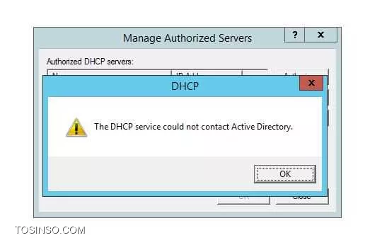 سلام، موقعی که  سرویس DHCP را که میخوام توسط AD احراز هویت کنم  با خطا مواجه میشه. Scope هم تعریف کردم.
خطا: the dhcp service could not contact active directory

||https://tosinso.com/files/get/a0cc6c16-4de3-419d-a3f5-947c39af3297||