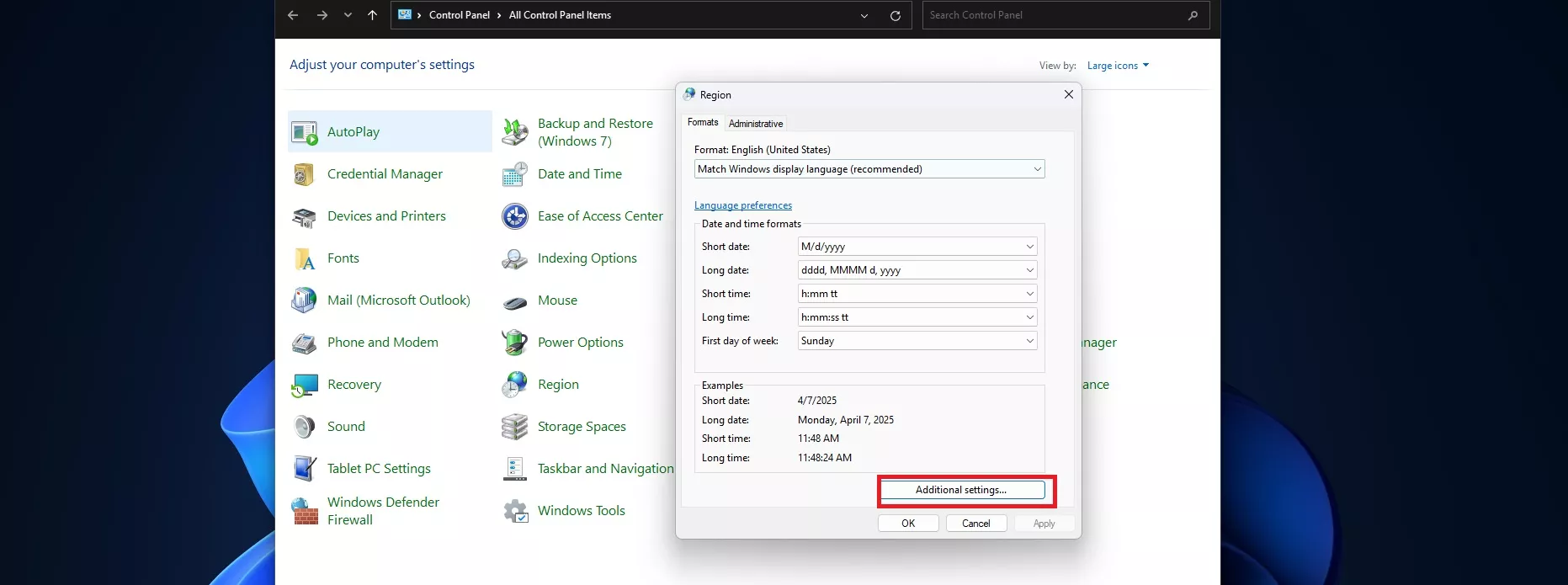 تنظیمات ساعت و تاریخ