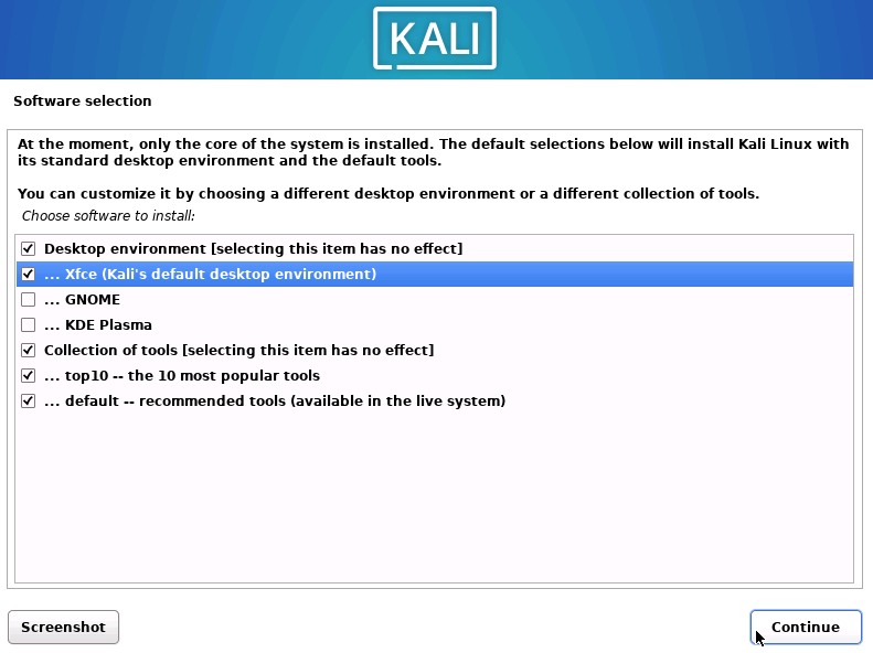دراین مرحله بایدمحیط دسکتاپ مورد نظر را انتخاب کنید
