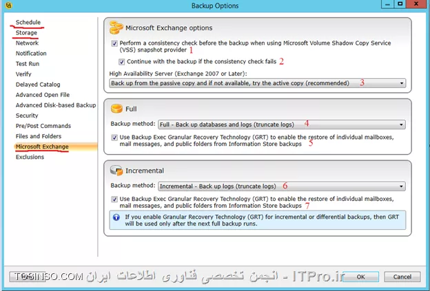 Backup and Restore از Exchange 2013 بوسیله برنامه Backup Exec