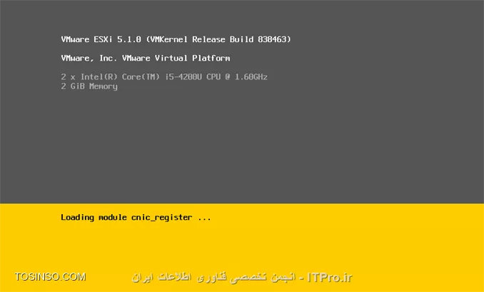 مفهوم Hypervisor ، مفهومی است که قطعا به گوش شما خورده است . این مفهوم در دنیای مجازی سازی به کار می رود . در این آموزش به معرفی Hypervisor و انواع آن پرداخته شده است و در ادامه نحوه ی نصب و پیاده سازی ESXi 5.1 خدمت شما دوستان نیز ارائه می گردد .Hypervisor که به آن Virtual Machin Manager نیز گفته می شود ، برنامه ای است که امکان نصب و پیاده سازی چندین سیستم عامل را بر روی یک بستر سخت افزاری واحد و مشترک را می دهد . در حالت کلی تا به امروز این قابلیت به دو طریق امکانپذیر می باشد یا به عبارتی انواع Hypervisor به صورت زیر می باشد :

* 	Bare-metal Virtualization Hypervisors
* 	Hosted Virtualization Hypervisors

*Bare-metal Virtualization Hypervisors*

در این حالت ساختار و نرم افزار مجازی سازی جهت نصب و اجرا بر روی یک سخت افزار خام پیده سازی می شود و Hypervisor به صورت مستقیم به منابع سخت افزاری دسترسی دارد که در نتیجه این Performance ، Scalability و Stability  نیز افزایش پیدا می کند. اما خوب یکی از محدودیت هایی که در این مورد به چشم می خورد این است که پشتیبانی انواع مختلف سخت افزارها در این حالت دارای محدودیت می باشد و شما برای پیاده سازی این حالت باید بسترهای سخت افزاری که مجاز هستند را داشته باشید . از انواع Hypervisor های این حالت می توان به سیستم عامل ESX  و ESXi اشاره کرد . این سیستم عامل بدون نیاز به سیستم عامل واسط دیگری ، به طور مستقیم بر روی سخت افزار نصب می شود و شما را قادر به پیاده سازی بستر سخت افزاری در شبکه خود می کند . از ورژن های مختلف این سیستم عامل امروزه در محیط های مجازی سازی در ایران نیز استفاده شده است . انواع دیگر این Hypervisor عبارت است از :

* 	VMware ESX and ESXi
* Microsoft Hyper-V
* Citrix Systems XenServer

*Hosted Virtualization Hypervisors*

برخلاف bare-metal virtualization hypervisor ، در حالت hosted virtualization hypervisor ، شما جهت پیاده سازی ساختار مجازی سازی خود لازم است ابتدا بر روی سخت افزار خود سیستم عاملی را نصب و سپس بر روی آن سیستم عامل میزبان اقدام به نصب و پیاده سازی Hypervisor خود نمایید . این نوع از Hypervisor درواقع شبیه به نصب برنامه های کاربردی بر روی سیستم عامل است . دراین حالت شما دیگر محدودیت پشتیبانی از سخت افزارهای بخصوص را نخواهید داشت و تنها لازم است CPU ای که در بستر سخت افزاری خود دارید قابلیت VTI (Virtualization Technology Intel  ) یا همان قابلیت پشتیبانی از مجازی سازی را داشته باشد . انواع Hypervisor هایی که در این حالت در حال حاضر مورد استفاده قرار می گیرند عبارتند از :

* VMware Workstation, Server, Player and Fusion
* 	Oracle VM VirtualBox
* 	Microsoft Virtual PC
* 	Parallels Desktop

با نگاهی که بر انواع Hypervisor داشتیم ، حال می خواهیم در مورد ESXi که در دسته Bare-metal Hypervisor ها قرار دارد و به صورت مستقیم بر روی سخت افزار نصب می شود ، صحبت کنیم .سیستم عامل ESX و ESXi توسط شرکت VMware ارائه شده است . 
||http://tosinso.com/files/get/8f3bffde-6d75-4cf4-95bb-568800d347b8||
 
همانطور که در تصویر فوق مشاهده کردید ، ورژن شماره 1 این سیستم عامل در سال 2001 ارائه گردیده است و آخرین ورژن آن ESXi 6 می باشد که در سال 2015 به عنوان آخرین ورژن ESxi توسط VMware ارائه گردیده است . 

بستر سخت افزاری مورد نیاز جهت نصب ESXi ، متناسب با ورژن های ESXi ، متفاوت است . |در این سایت::http://kb.vmware.com/selfservice/microsites/search.do?language=en_US&cmd=displayKC&externalId=1003661| شما می توانید حداقل سخت افزارها مورد نیاز جهت نصب ورژن های مختلف ESXi ها را مشاهده کنید . به علاوه در صورتی که تمایل داشتید بدانید آیا می توانید از سرورهای موجود خود به عنوان بستر سخت افزاری ESXi استفاده کنید یا خیر ، می توانید به |VMware Compatibility Guide::http://www.vmware.com/resources/compatibility/search.php| مراجعه کرده و نام و مشخصات سرور خود را وارد و سپس نتیجه را دریافت کنید .

*آموزش نصب Vmware ESXi 5.1 *

پس از بررسی و آماده سازی بستر سخت افزاری مورد نیاز با مراحل زیر مواجه خواهید شد :

گزینه ESXI 5.1.0 را انتخاب و سپس Enter کنید .

 ||http://tosinso.com/files/get/40061e20-87a0-4cbe-a3e5-c5c5a196fa18||
||http://tosinso.com/files/get/219d1aee-0e9a-4bb4-9189-680fa1e1f96a||
||http://tosinso.com/files/get/a2ea3db3-7c3b-48b8-bcbf-3e8e4bb31dbe||
||http://tosinso.com/files/get/7b96c1b9-80c1-466d-8549-2d0453b30c47||

سپس کلید F11 را بزنید :

||http://tosinso.com/files/get/375f7a59-0f7f-4e86-b572-2662d53403ab||
 
در این مرحله حداقل هارد اختصاصی را تایید می کنید :

||http://tosinso.com/files/get/4b9c4e84-4d53-499d-8d09-7e288086b64f||
 
در این مرحله زبان مورد نظر را انتخاب کنید :

||http://tosinso.com/files/get/a1b833b6-131e-4090-9cf9-8b64ef77b0f0||
 
پسورد دلخواه را برای ورود به ESXi در این مرحله وارد می کنید :
 
 ||http://tosinso.com/files/get/4e5febc1-1308-41ea-9761-cd0dad560a13||
||http://tosinso.com/files/get/5a5b1cd5-be61-4117-a25f-65d22568f383||

در نهایت جهت نصب کلید F11 را فشار دهید :
 
||http://tosinso.com/files/get/36a31d7b-29c1-4665-b281-decef7f030a2||
||http://tosinso.com/files/get/3e3ef914-ed4e-46eb-a80e-1ed3613b965d|| 

و در انتهای نصب ، سیستم را ریبوت کنید :
 
||http://tosinso.com/files/get/ddcb216a-8e23-403e-8233-647720f49baa||
||http://tosinso.com/files/get/92fc973b-dc79-480a-b02d-42871fa9dff7||
||http://tosinso.com/files/get/fef7e0f7-ee76-4aa4-8511-225e89fb46b9|| 
 
ESXi  شما به موفقیت نصب گردید . حال جهت ورود به تنظیمات آن همانطور که در انتهای صفحه مشاهده می کنید ، کلید F2 را فشار دهید و سپس رمز ورود را وارد نمایید  :
 
||http://tosinso.com/files/get/5ee7a5c3-c159-4ea4-b132-cc1d99b6f895||
||http://tosinso.com/files/get/11352936-1cce-46a6-89c5-13b86d544ff2|| 

لازم به ذکر است آموزش نصب و پیاده سازی ESXi 5.5  نیز به صورت فوق می باشد . در قسمتهای بعدی به چگونگی نصب و پیاده سازی ماشین های مجازی در این بستر پرداخته خواهد شد .

موفق و سربلند باشید 

نویسنده : فاطمه قرباوی
منبع : |جزیره مجازی سازی وب سایت توسینسو::https://tosinso.com/virtualization|
هرگونه نشر و کپی برداری بدون ذکر منبع و نام نویسنده دارای اشکال اخلاقی می باشد .