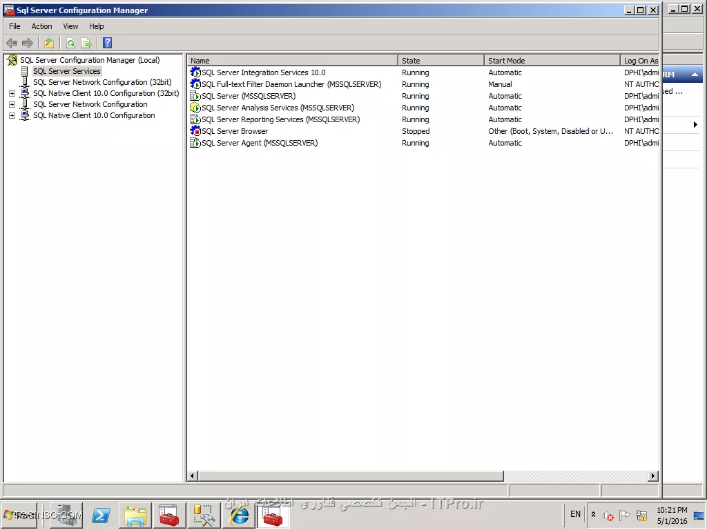 ممنون تمامی سرور ها ران شدند به غیر از سرویس sql server browser
||http://network.tosinso.com/files/get/a36022f1-1197-40c9-9a9f-04a40d0b3409||

الان هم CRM ران نمی شود و پیام زیر را می دهد.

||http://network.tosinso.com/files/get/1a53f02d-35cf-4ad1-8323-bf7917b785d9||

ممنون میشم راهنمایی کنید.