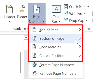 شماره گذاری صفحات در ورد