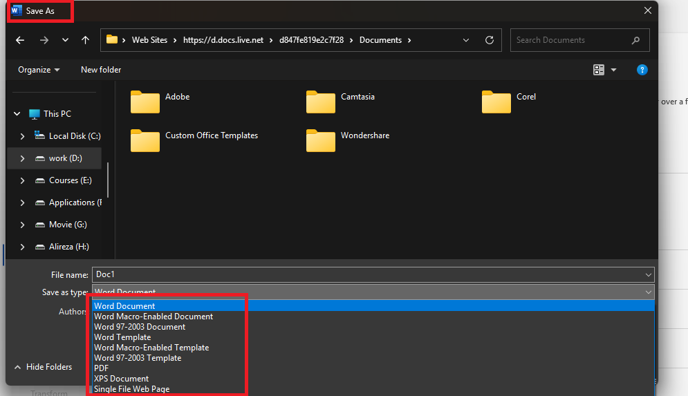 الگو در ورد