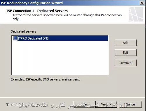 تصویر نهم : مسیریابی و عبور ترافیک یک سرور خاص در ISP Redundancy