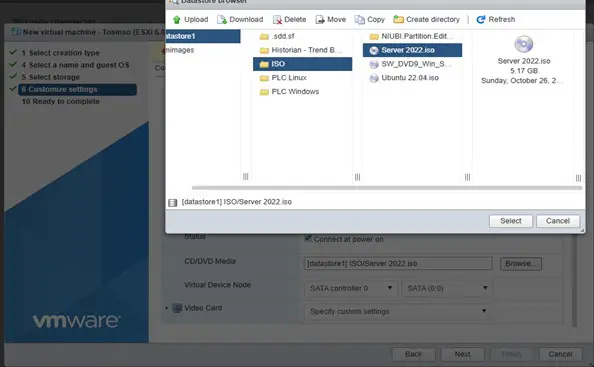 آموزش ساخت ماشین مجازی در VMware ESXi (گام به گام)
