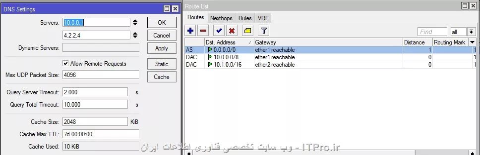 سلام خسته نباشید
من سرویس usermanager میکروتیک رو فعال کردم و موقع وصل شدن کامپیوتر به میکروتیک کامپیوتر هیچگونه Dns ,gateway دریافت نمیکنه براش روت و dns هم فعال کردم
ممنون میشم راهنمایی کنید
||connection::https://tosinso.com/files/get/982bb3d2-25bd-491d-8c5f-b4f88d10071d||
||https://tosinso.com/files/get/a943b713-0e7b-43bf-8eee-4aacfa3f1847||
