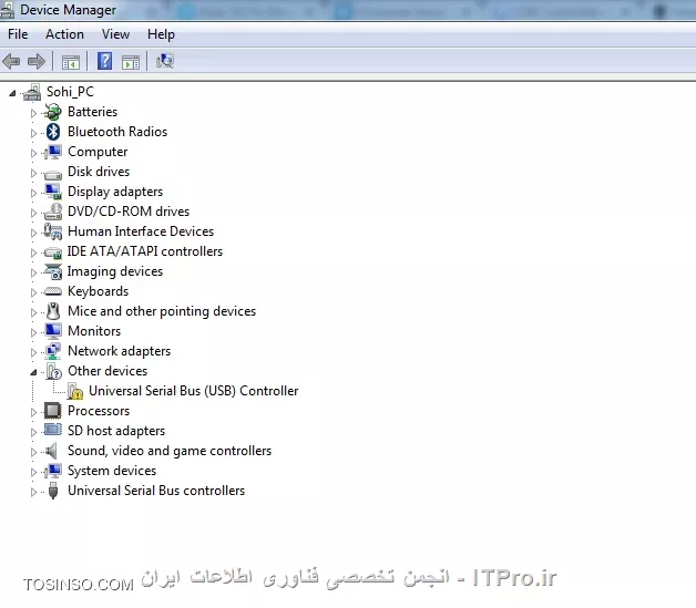 سلام دوستان
من حدودا دوماه پیش یه لپ تاپ خریدم که روش ویندوز 8.1 نصب بود، ولی بعد از یه مدت ویندوزشو به خاطر کارم عوض کردم و 7 نصب کردم. یه پورت usb 2 داره + دوتا پورت usb 3
از وقتی ویندوز عوض شده فقط usb 2 کار میکنه.
سی ی درایورشم مربوط به درایورای ویندوز 8.1 هست و جواب نمیده. در واقع انگار فقط یه پورت usb  دارم. 
چیکار کنم؟
به usb 3 هام نیاز دارم||http://tosinso.com/files/get/ac671ef2-cb09-4496-9888-49b79a37bcd7||

