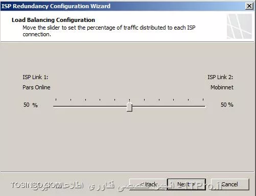 تصویر دهم : تعیین درصد عبور ترافیک از هر لینک در ISP Redundancy  در TMG