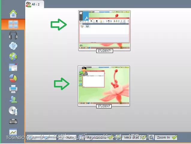 در این آموزش قصد دارم نحوه راه اندازی و استفاده از نرم افزار Net Support School رو بر روی VMware به صورت شماتیک توضیح بدم گرچه این روش در عمل کاربردی نداره ولی یک روش تمرینی خوب برای یاد گرفتن این نرم افزار کاربردی است. قسمت اول این اموزش مربوط به راه اندازی ماشین مجازی هست (اگر اشنایی دارید به بخش دوم مراجعه کنید) و بخش دوم استفاده از نرم افزار Net Support  ، در این مطلب آموزشی بر اساس یک سناریو نصب و راه اندازی VMWare و اتصال آنها به اینترنت و ایجاد یک شبکه داخلی و سپس راه اندازی نرم افزار کاربردی Net Support بر روی 3 ماشین VMWare که یکی از آنها به عنوان دستگاه معلم (Tutor) و 2 دستگاه دیگر به عنوان دانشجو (Student) شبیه سازی میشود.بر طبق این سناریو به ترتیب زیر 3 ماشین VMWare ایجاد میشود.
قدم اول : ایجاد یک ماشین مجازی جدید به ترتیب زیر:
||http://tosinso.com/files/get/c422d8d5-5359-4b5d-90c2-fcb1334963ef||
قدم دوم : یکی از دو حالت Typical یا Custom را انتخاب کرده و Next را میزنیم.
||http://tosinso.com/files/get/823e8f27-f990-4c0b-aecc-6d8c7c62d77e||
قدم سوم : در این مرحله میتوانیم محل فایل ایزوی ویندوز 8 را مشخص کرده و یا ان را به بعد موکول کنیم.
||http://tosinso.com/files/get/e76fa852-0add-402d-bf8f-fbc98eacfa0f||
قدم چهارم : در این مرحله نوع سیستم عامل و ورژن محصول را انتخاب میکنیم.
||http://tosinso.com/files/get/cf51fbad-5deb-4a73-a59a-382aec627b84||
قدم پنجم : نام ماشین مجازی را مشخص میکنیم.
||http://tosinso.com/files/get/3e1aa1aa-a0ca-4a3f-a1b6-4395d6e32c1f||
قدم پنجم : سپس با زدن Customize Hardware میتوانیم تنظیمات سخت افزاری ماشین مجازی را به دلخواه خود انجام دهیم.
||http://tosinso.com/files/get/25545a3a-c7b0-4914-b95c-03aed588ef1b||
قدم ششم : در این مرجله مقدار RAM ماشین مجازی را از طریق اسکرول تعبیه شده در سمت راست تعیین میکنیم
||http://tosinso.com/files/get/da09ec39-1df7-4d9b-aac9-fd883305fda9||
قدم هفتم : سپس تعداد پردازنده ها را مشخص میکنیم.
||http://tosinso.com/files/get/1d0edb30-b02e-40c6-85c2-5574c6e1d227||
قدم هشتم : در این مرحله حالت کارت شبکه خود را تعیین میکنیم. با توجه به شکل زیر 5حالت کارت شبکه مجازی در Vmware در نطر گرفته شده است که با توجه به سناریو NAT میتواند بهترین گزینه باشد.(نیاز به انصال هر ماشین به اینترنت بوده و ماشین ها باید به یکدیگر متصل شده و همدیگر را ببینند.)
||http://tosinso.com/files/get/f8e997b9-4baa-4268-86ad-4f2e0f0222f0||
قدم نهم : سپس مسیر فایل ایزوی سیستم عامل را تعیین میکینم.(در این سناریو هر 3 ماشین VM ویندوز 8.1)
||http://tosinso.com/files/get/87f047ce-6fe4-4f63-b3d0-e83871c302d7||
قدم دهم : سپس ویندوز 8 را نصب میکینم.
||http://tosinso.com/files/get/216fe59a-573e-4caa-ab1b-b3cd65d782ed||
قدم یازدهم : بعد از نصب هر VM میبایست برای هر ماشین VM Tools را هم برای راحتی کار و همچنین انتقال فایل نصب نرم افزار net support به ترتیب زیر نصب میکنیم
||http://tosinso.com/files/get/63d756e9-0dce-49e3-9133-8748cf1b65d6||
 قدم دوازدهم : همانطور که در شکل زیر میبینیم درایو مجازی VM Tools بر روی ماشین مجازی Mount شده و به راحتی کار نصب را انجام میدهیم.
||http://tosinso.com/files/get/e50fa9fe-5369-4f2f-9595-7865d66f7ae8||
قدم سیزدهم : فایل نصب نرم افزار Net Support را از سایت www.netsupportschool.com دانلود کرده و با توجه به نصب VM Tools فایل setup را به راحتی بر روی هر 3 ماشین کپی میکنیم.
||http://tosinso.com/files/get/3a7ac53b-a43d-4d6b-a562-f58857315000||
قدم چهاردهم : سپس بر روی ماشین Tutor فایل setup نرم افزار net support را اجرا کرده و آن را نصب میکنیم. و مراحل زیر را تا نصب کامل نرم افزار طی میکنیم.
||http://tosinso.com/files/get/1649c9b5-40b6-4119-87ab-30d4c5267f1f||
||http://tosinso.com/files/get/458a6a5a-586b-49d4-8109-ecc8097e1ae5||||http://tosinso.com/files/get/96eafb8c-56d5-477e-81ed-88eac296b9d5||
قدم پانزدهم : در این مرحله نوع کاربری net support را مشخص کرده که بر طبق سناریو برای یک ماشین Tutor و برای 2 ماشین student را نصب میکنیم.
||http://tosinso.com/files/get/36d33d42-ebea-40f2-980b-3f4f6ae16b1b||
||http://tosinso.com/files/get/db9bcd32-9c35-4e83-a9dd-cdb9e4ef1133||
قدم شانزدهم : بعد از اتمام نصب net support بر روی 3 ماشین مجازی در صورتی که هر 3 ماشین دسترسی به اینترنت نداشته باشند مراحل زیر را انجام میدهیم. ابتدا از منوی Edit گزینه Virtual Network Editor  را انتخاب کرده.
||http://tosinso.com/files/get/c7dc2761-ebdd-41a8-81d8-69dc5c804b73||
قدم هفدهم : با توجه به سناریوی تعیین شده برای هر 3 ماشین کارت شبکه در حالت NAT قرار داده شده در Virtual Network Editor بر روی VMnet 8 کلیک کرده تا تنطیمات NAT برای ماشین مجازی را انجام دهیم. همینطور که مشخص است کارت شبکه  در حالت NAT که بر روی سیستم عامل کامپیوتر میزبان ایجاد شده دارای محدوده IP : 192.168.113.0 بوده و بنابراین به منطور ایجاد ارتباط بین 3 ماشین مجازی این 3 ماشین هم باید از همین range ای پی اختصاص داده شود. به این منظور باید تیک use local DHCP service to distribute ip address to VMS را زده تا به هر سه ماشین از رنج IP مورد نطر به صورت اتوماتیک داده شود.(با این کار هم دسترسی به اینترنت برای 3 ماشین فراهم شده و هم هر 3 ماشین همدیگر را دیده و میتوانند با یکدیگر ارتباط درون شبکه ای داشته باشند.
||http://tosinso.com/files/get/3424910e-2f2b-4255-866e-2e8218e5e0ae||
بعد از این کار بر روی ماشین Tutor  آی پی های 2 ماشین دیگر را ping کرده تا از داشتن ارتباط اطمینان حاصل کنیم. بدین صورت هر 3 ماشین مجازی آماده برقراری ارتباط از طریق net support را داشته و میتوانیم محیط آموزشی net support را استفاده کنیم.
1- ایجاد یک room مجازی در ماشین Tutor: با اجرای نرم افزار net support پنجره زیر باز شده و استاد باید فیلدهای مربوطه را به ترتیب زیر پر کرده و سپس اتاق مجازی آموزشی را ایجاد کند.
||http://tosinso.com/files/get/20e36747-eb63-4f1c-9b77-ff19a8514c73||
2- بعد از کلیک کردن بر روی دکمه new پنجره زیر باز شده و استاد باید یکی از حالتهای زیر را به عنوان شروع کننده کلاس انتخاب کند. مورد اول Room Mode میباشد که این حالت به شما اجازه میدهد که کامپیوترهای داخل یک کلاس را گروه بندی کرده و دانشجویان میتوانند به این اتاق اموزشی برای شروع کلاس بپیوندند. حالت دوم  PC Mode میباشد که به شما اجازه میدهد که یک تعدادی کامپیوتر را که با هم در یک اتاق در اتصال هستند از طریق کابل را به هم متصل کرده و یک کلاس مجازی آموزشی تشکیل دهید. حالت سوم User Mode میباشد که به شما اجازه میدهد یک تعداد دانشجو را با استفاده از پروفایل های انها به کلاس اضافه کنید. حالت چهارم یک حالت ساده بوده که در ان شما به سادگی میتوانید شبکه موجود را جستجو کرده و همه دانشجویان را به کلاس مورد نظر اضافه کنید.
در این سناریو ما از حالت دوم استفاده میکنیم.
||http://tosinso.com/files/get/6b6cc5f8-5dcb-4fc8-8146-14b1744ccfa2||
3- در این مرحله پنجره Create Class باز شده و در این مرحله باید PC های دانشجویان کلاس را ابتدا جستجو کرده و سپس همه انها رو به کلاس اضافه کنیم.
||http://tosinso.com/files/get/be28d2da-cf20-4773-b06f-c3fdb16da00a||
||http://tosinso.com/files/get/7661349e-a09e-4f09-92e9-af40f2774d9b||
4-دبعد از ایجاد کلاس پنجره اصلی نرم افزار به صورت زیر میباشد و دانشجویان اضافه شده قابل روئیت میباشند.
||http://tosinso.com/files/get/4b4fd644-7999-4cf0-a5d8-3299d62a5923||
5- تب دوم این اجازه را به استاد داده تا نمایی از desktop های دانشجویان حاضر در کلاس را روئیت کرده و به نوعی انها را کنترل کند. علاوه بر ان استاد قادر است با کلیک کردن بر روی هر کدام از پنجره های پیش نمایش دسکتاپ دانشجویان به صورت remote به کامپیوتر دانشجوی مورد نظز دسترسی پیدا کند.
||http://tosinso.com/files/get/ace1446a-e122-460d-9987-f9b463cb2894||
6- در تب سوم که با ایکون های هد ست مشخص شده است استاد قادر است با کلیک بر روی Announce نوعی اطلاع رسانی را به دانشجویان ارسال کند. علاوه بر این استاد قادر بوده که با برداشتن تیک های بلندگو و میکروفون انها را از در کامپیوترهای دانشجویان از کار بیندازد.
||http://tosinso.com/files/get/9f032a1c-4787-4699-b565-85d2642adce8||
||http://tosinso.com/files/get/0379be7c-1a46-4d1c-b867-a36e50371cf6||
7-  در تب بعدی استاد قادر بوده که انواع سوالات را برای کل کلاس یا بخشی از کلاس مطرح کرده و جواب را هم از سوی دانشجویان دریافت کند.
||http://tosinso.com/files/get/c43fd40a-56a3-4579-afa2-0d3c41e151c3||
اولین مدل از سوالات First to answer میباشد که استاد با مطرح کردن یک سوال در کلاس گزینه مورد نظر را کلیک کرده و دانشجویان بر روی کامپیوترشان با پیغام زیر مواجه شده و اولین دانشویی که بر روی answer کلیک کند قادر خواهد بود تا سوال را جواب دهد.
||http://tosinso.com/files/get/95439e52-493b-4c49-9402-0a32e6e1f655||
||http://tosinso.com/files/get/38b943ed-8471-4716-adaf-fb8c6d71ded0||
بعد از پاسخ دادن به سوال بر روی پروفایل دانشجوی مورد نطر به شکا زیر 2 گزینه تیک و ضربدر در اختیار استاد قرار گرفته و صحیح یا نا درست بودن پاسخ دانشجوی مورد نظر را میتواند تعیین کند. 
||http://tosinso.com/files/get/a7d4b650-28eb-4d96-9b8f-c848ea3d257f||
در صورت درست بودن پاسخ دانشجوی مورد نظر یک ستاره به عنوان جایزه دریافت میکند.
||http://tosinso.com/files/get/fe29b122-7d8d-4d88-9c36-c5a5c5ab42fc||
نوع دوم سوال Enter an answer میباشد .
||http://tosinso.com/files/get/f0be3aa6-ecc8-4a26-83aa-4baf570f662d||
در این حالت استاد پاسخ صحیح را در کادر مورد نظر وارد کرده و بعد از مطرح کردن سوال بر روی Go کلیک کرده .
||http://tosinso.com/files/get/fea2b766-7725-41c2-952c-fadb8d7d2639||
همانطور که در شکل زیر نشان داده شده به محض کلیک کردن Go توسط استاد پنجره ای به شکل زیر در PC های دانشجویان ظاهر شده است
||http://tosinso.com/files/get/4e008f76-53c9-4d19-a40e-2e7d0117e3c1||
 و بعد از اتمام زمان تفکر دانشجویان قادر به پاسخگویی خواهند بود.
||http://tosinso.com/files/get/386151ee-a2eb-4cea-b35f-49f6fdb431e1||
بعد از پاسخگویی به سوال دانشجویان به شکل زیر از پاسخ دیگر دانشجویان مطلع میشوند و میتوانند خود را نسبت به کلاس ارزیابی کنند.
||http://tosinso.com/files/get/b9086a56-03ff-4c51-8ccd-47b4fdc36cd7||
همچنین استاد بعد از پاسخگوی دانشجویان به شکل زیر از پاسخ انها مطلع خواهد شد که رنگ قرمز نشان دهنده پاسخ اشتباه و رنگ سبز نشان دهنده دانشجویانی است که پاسخ صحیح را وارد کرده اند.
||http://tosinso.com/files/get/9ea7cab7-6aa7-4e01-9c4e-94cbfab24849||
در تب بعدی استاد قادر خواهد بود تا نوعی محدودیت برای دانشجویان کلاس از لحاظ دسترسی به  وب سایت های مختلف تعیین کندو ستون سمت راست برای وب سایت های ممنوعه بوده که استاد با کلیک بر روی علامت مثبت (سبز رنگ) وب سایت های ممنوعه را تعیین کند و در اینصورت دانشجویان قادر نخواهند بود به وب سایت های مذکور دسترسی پیدا کنند.
||http://tosinso.com/files/get/d8048463-751d-4453-ae99-dcd5a8c7405b||
از ستون چپ نیز استاد قادر بوده تا وب سایت های مورد تایید را اضافه کند و اجازه دسترسی را به دانشجویان داخل کلاس به وب سایت های مذکور بدهد.
||http://tosinso.com/files/get/589718f6-fc60-49b9-9985-800e2d2eb8f8||
علاوه بر این استاد قادر بوده با استفاده از دکمه های پایین صفحه  همه وب سایت ها را بلاک کند.
||http://tosinso.com/files/get/0f56aec7-c81f-4ee3-80c6-c9c1d1f93930||
در تب بعدی استاد قادر خواهد بود نوعی همه پرسی از کلاس انجام داده تا به نتیجه مورد نظر با استفاده از جواب ها برسد.
||http://tosinso.com/files/get/111fb50a-c772-4a68-85c9-6a3786756ebd||
در این تب ابتدا استاد سوال رو مطرح کرده و نوع پاسخ را از نوار کیک کشویی زیر response انتخاب کرده و سپس بر روی send کلیک کرده و ان را برای همه دانشجویان ارسال کند.
||http://tosinso.com/files/get/fe6c9156-519e-43a2-8ef5-b14047da890c||
به محض ارسال سوال پنجره زیر برای همه دانشجویان باز شده و میتوانند به سوال پاسخ دهند.
||http://tosinso.com/files/get/4700ffba-1dec-4e2f-a5f6-e13b72993e86||
بعد از پاسخ دادن همه دانشجویان استاد قادر خواهد بود تا از ستون سمت راست درصدی از پاسخ های تعیین شده را مشاهده کرده و ارزیابی مورد نظر را از سوال خود انجام دهد.
||http://tosinso.com/files/get/3371a176-c0f2-44e0-b907-2437197d2d3f||
تب بعدی دسترسی پرینتر به دانشجویان میباشد که استاد با استفاده از دکمه های پایین پنجره میتواند عملیات پرینت را متوقف و بلاک و یا برای همه دانشجویان آزاد کند.
||http://tosinso.com/files/get/6efcb071-3ec3-4396-858e-73aa8fe0ab01||
در تب بعدی استاد قادر خواهد بود تا فرایند مانیتورینگ فعالیت های دانشجویان را با کلیک بر روی Monitor Activity فعال یا غیر فعال کند و علاوه بر ان از این تب استاد قادر است دانشجویان را بلاک کند. 
||http://tosinso.com/files/get/2b3ac1f5-48b6-4860-8f14-02fe9e29cc53||
در تب بعدی استاد میتواند سطح دسترسی دانشجویان را به CD/DVD و USB تعیین کند.
||http://tosinso.com/files/get/f2d8851f-a280-4c91-b15f-781145d9dd4a||
آخرین تب یکی از پر کاربردترین تب ها بوده که استاد قادر است با ایجاد یک صفحه White Board تدریس را انجام دهد. برای نمایش White board برای همه دانشجویان استاد بر روی Show کلیک کرده که به محض کلیک صفحه White Board بر روی مانیتور دانشجویان ظاهر میشود. در این صفحه ابزارهای زیادی برای تدریس همچون ایجاد متن و استفاده از قلم و خطوط و اشکال مختلف به تدریس بپردازد. علاوه بر ان استاد میتواند رنگ قام و ضخامت ان و همچنین فونت متن ها را تغییر دهد و در نهایت میتواند صفحه کذکور را ذخیره و صفحه جدیدی ایجاد کند.
||http://tosinso.com/files/get/ada000e7-0f9b-43af-9c34-a189be039f81||
یکی از منوهای کاربردی در این نرم افزار استاد میتواند تکالیف مورد نظرش را برای دانشجویان به طریقه زیر ارسال کند.
||http://tosinso.com/files/get/2896704a-8fdd-4dae-9f3b-b79a39014eeb||
بعد از انتخاب Send Work پنجره زیر باز شده و استاد میتواند تکلیف کورد نظر را که در قالب یک فایل text ذخیره کرده است را انتخاب کرده و همچنین تایین کند که فایل مورد نظر در چه مکانی از PC های دانشجویان کپی شود.
||http://tosinso.com/files/get/c0e03536-c30b-4855-bab8-66fbb6028b8f||
 سپس با کلیک بر روس send فایل text بر روی PC دانشجویان کپی میشود .
||http://tosinso.com/files/get/57210fb5-f5ce-4204-8db9-cffb9c23b4b9||
و دانشجویان قادر خواهند بود که فایل مورد نطر را باز کنند و محتویات تکلیف تایین شده از طرف استاد را ببینند.
||http://tosinso.com/files/get/b123fd5a-c981-4f8e-93a2-6f8b19764f49||
از دیگر منوهای کاربردی برای استاد ایکون های Lock , Unlock می باشد که استاد در صورتی که نیاز داشته باشد از دیدن صفحه نمایش خود برای دانشجویان جلوگیری کند بر روی Lock کلید کند.
||http://tosinso.com/files/get/7cd4174b-5e72-4557-8829-a89cd38b499d||
به محض کلیک استاد بر روی Lock صفحه نمایش PC های دانشجویان به وضع زیر خواهد درامد.
||http://tosinso.com/files/get/824e86cf-bae2-4893-b83f-98eee194ff4d||
از منوی show استادی میتواند صفحه نمایش خود را به حالتهای مختلف برای دانشجویان برای انجام تدریس در بیاورد.
||http://tosinso.com/files/get/dab9a896-a5ad-43d2-ab1c-3dfaa806d6c6||
نحوه حضور و غیاب با استفاده از نرم افزار Net Support به شکل زیر بوده و استاد با کلیک بر روی منوی Student register انها را در کلاس ثبت نام کند. 
||http://tosinso.com/files/get/3c183ee7-76e8-4582-b18d-21d93a276350||
به محض کلیک استاد بر روی register پنجره ای به شکل زیر بر روی صفحه نمایش دانشجویان ظاهر شده که دانشجویان موظف به پر کردن فیلدهای خالی بوده و ان را تایید کنند.
||http://tosinso.com/files/get/9ada9676-2aec-4af3-a76a-2d1cd9668e05||
بعد از انجام حضور و غیاب استاد میتواند یک گزارش از ان را در قالب یک فایل با پسوند .csv ذخیره کند.
||http://tosinso.com/files/get/360717e1-6f4f-4c6f-b18d-85197b6afa0f||
همچنین استاد میتواند با کلیک بر روی registration report کلیک کند.
||http://tosinso.com/files/get/773a472f-124e-4362-b5ee-6a18a228ae53||
به محض کلیک بر روی registration report میتواند گزارشی از دانشجویان حاظر در کلاس و فعالیت های انها مشاهده کند.
||http://tosinso.com/files/get/c499c1b6-048b-4abb-a841-0fa9fb9c26cf||
از دیگر قابلیت های این نرم افزار chat , ارسال پیغام خصوصی از طرف استاد به دانشجویان میباشد.
||http://tosinso.com/files/get/e14a8f27-cb16-4a9f-aa1a-b020b050abd5||
در شکل زیر نمونه ای از محیط chat باز شده توسط استاد با یک دانشجو میباشد.
||http://tosinso.com/files/get/d3ee9b19-2dcb-45cf-add0-d4c87dba65cc||
در پایان استاد میتواند کلاس را به طرز زیر به پایان برساند.
||http://tosinso.com/files/get/13c9666a-fb77-4b8b-bddd-d6aedc050515||


نویسنده : رضا حاج فرج 
منبع : |جزیره مجازی سازی وب سایت توسینسو::https://tosinso.com/virtualization|
هر گونه کپی برداری بدون ذکر منبع غیر اخلاقی است. 
