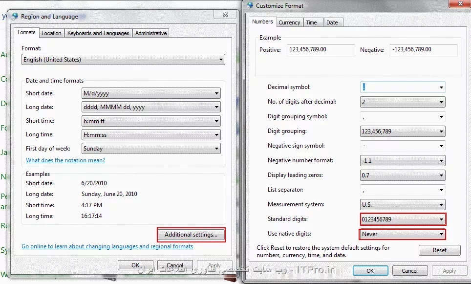 مسير زير رو دنبال كنيد : 

 Control Panel /Region & Language / Additional settings 

سلام.اينو چك كنيد
||http://hardware.tosinso.com/files/get/ad09e12a-75d9-455d-ac78-7ecec172e025||

يا حق