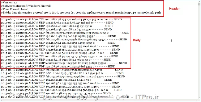 نمایش جزئیات Firewall Activities با استفاده از Firewall Log-(قسمت اول)