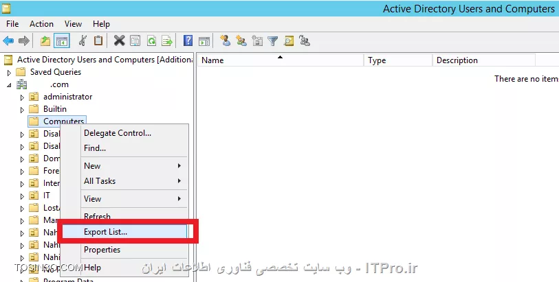 Computer Export list