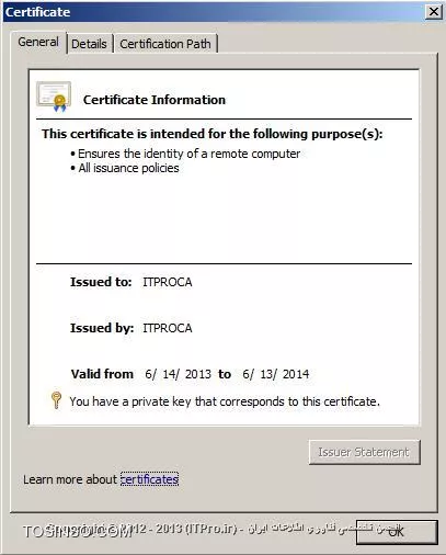 ایجاد Self-Sigend Certificate  در IIS