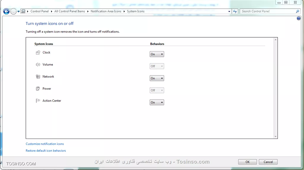 سلام خسته نباشید چرا قسمت تسک بار اونم قسمت ولوم سیستم وجود نداره قبلا بودش بعد غیب شدش ویندوزم 7 بودش که ویندوزمو عوض کردم 10 نصب کردم مشکل حل شد دوباره بعد حدود دو هفته دوباره 7 نصب کردم انگار بازم نیستش چکار کنم و اینکه چرا اصلا غیب شده عکس هم میفرستم تو قسمت سیستم ایکن هم تاریکه||https://tosinso.com/files/get/b2a4b99c-d8f5-42c7-bf36-b7f879ac1328||