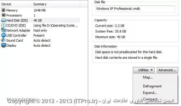 اضافه کردن فضای هارد دیسک در VMWAre