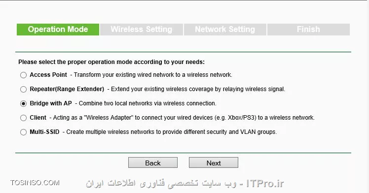 سلام وقتتون بخیر دوستان

* یک اکسس پوینت TP-Link WA801ND دارم میخوام جهت ارسال و تقویت وای فای برای یک محوطه با میکروتیک روتر به صورت Bridge مرتبط کنم میخواستم کمی توضیح بدین بهم البته اگه شدنی هستش.

البته خودم به صورت Repeter WDS به میکروتیک وصل کردم در لاگ میکروتیک به اندازه 20 ثانیه وصل میشه ولی دوباره دیسکانکت میشه.!! 

||https://tosinso.com/files/get/b4638d9b-a669-4bfa-8528-588ed29e46ce||
