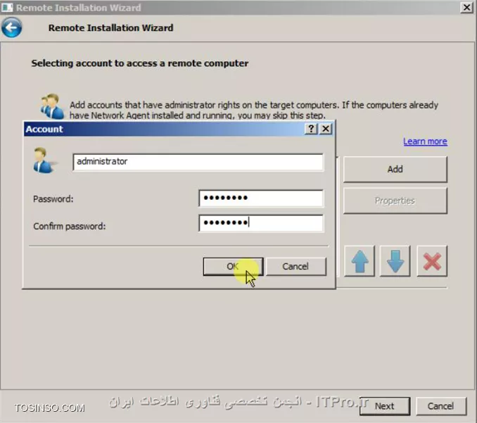 با سلام خدمت اساتید محترم و دوستان عزیز

در ادامه ی آموزش کنسول مدیریتی کسپرسکی،اگر خاطرتون باشه،دیروز با هم یاد گرفتیم که از 2 روش بتونیم آنتی ویروس رو روی کلاینت هامون نصب کنیم.تو روش اول که 1Click بود این کار به صورت لوکال انجام میشد و ما باید میرفتیم تک تک پشت سیستم هر کلاینت و آنتی ویروس رو نصب میکردیم.خب اینکار برای شرکت ها و سازمان هایی که کلاینت های زیادی دارند جوابگو نیست و همچین هم ITPROیی نیست.پس چیکار کنیم؟امروز باهم 3 روش نصب آنتی ویروس روی کلاینت هارو به صورت ریموت بررسی میکنیم که در اولین روشمون تا یادتون نرفته میریم سراغ هموت پکیجی که دیروز ساختیم.پس همراه هم میریم جلو:

*روش اول*

خب وقتی که کنسول رو اجرا کردید به قسمت Managed Computers که مراجعه کنید میبینید که یک کامپیوتر دارم که Agent روش نصب هست ولی آنتی ویروس نداره
||http://tosinso.com/files/get/9d5af198-4b9f-41dd-ab2a-a0d94d9b00e0||
حالا برای اینکه به صورت ریموت آنتی ویروس رو نصب کنید،به قسمت Remote Installation برید و Installation Packages رو انتخاب کنید و پکیجی که ساختیم رو انتخاب میکنیم و Install application رو میزنیم
||http://tosinso.com/files/get/71f497fa-5d61-4647-bfb7-510409536fbb||
تو این مرحله چون ما میخوایم روی تعدادی کامیپیوتر آنتی ویروس نصب کنیم گزینه ی اول رو انتخاب کنید
||http://tosinso.com/files/get/e2f23f3f-10e5-4085-b4f0-3a166ddbd13c||
در این قسمت اسم گروهی که کلاینت ها اونجان و میخواید آنتی ویروس رو روی اونها نصب کنید انتخاب میکنید
||http://tosinso.com/files/get/a0b5cb1f-3a42-4964-86a3-e1bb7be11f4e||
این قسمت رو بدون تغییر پیشنهاد میکنم که Next کنید
||http://tosinso.com/files/get/15ff0c6d-3fa5-4de8-b90e-91bfe2517d72||
در این قسمت لایسنس یا لایسنس هایی که قبلا به کنسول معرفی کردیم به نمایش در میاد که اگر خاطرتون باشه یک لایسنس برای کلاینتها بود و یک لایسنس هم برای کنسول مدیریتی که اینجا در انتخابش دقت کنید
||http://tosinso.com/files/get/2b2f256d-ea9f-42bf-9f84-37560906729c||
در این مرحله از شما می خواد که تعیین کنید اگر هنگام نصب نیاز به ریست شدن سیستم هست چه عملی انجام بده که ترجیحا به حالت پیش فرضبذارید باقی بمونه
||http://tosinso.com/files/get/35d9103f-7e86-4245-947e-933f810a6212||
این قسمت رو هم Next کنید
||http://tosinso.com/files/get/658120a6-30c6-434a-a306-a3de3a791271||
در این قسمت باید یک یوزر رو معرفی کنید و add کنید که دسترسی به تمام کلاینت ها داشته باشه که ترجیحا از یوزر Administrator استفاده کنید.بعد از اینکه یوزر رو add کردید و پسوردش رو وارد کردید،ok کنید و Next رو بزنید
||http://tosinso.com/files/get/be9f9b17-3245-435a-9cd1-99d1a211f2f5||
مجددا Next کنید
||http://tosinso.com/files/get/e581346e-b1e7-445d-babc-b559ce6d7821||
اینجا به شما پیغام میده که این پکیج به درستی روی اون گروهی که مشخص کردید داره اعمال میشه و 2تا تیک سبز باید باشه حتما
||http://tosinso.com/files/get/bf03e666-d8e0-4451-ae51-edf63f051f41||
حالا برای اینکه ببینید داره کار صورت میگیره بیاید تو Managed Computers و تب Task رو انتخاب کنید.پایین صفحه مشاهده میکنید که عمل Deploy شدن New Remote Installation Package که ما این اسم رو روی پکیجمون گذاشتیم داره انجام میشه و در سمت راست هم میتونید خلاصه ای گرافیکی از کار رو مشاهده کنید.میتونید برای دیدن جزییات بیشتر روی View Result کلیک کنید
||http://tosinso.com/files/get/a7093e82-a97c-485c-bb66-5dccec33ef2c||
بعد از کمی صبر مشاهده میکنید که پکیجی که با هم ساختیم روی کامپیوترها نصب شده
||http://tosinso.com/files/get/b47d5e83-0a2c-4fbe-b21c-73f66109fca3||

*روش دوم*

اگر کامپیوتری به شبکه ی شما جوین بشه و آنتی ویروس کسپرسکی روی اون نصب نشده باشه،شما از طریق این کنسول میتونید اون رو ببینید و اقدام به نصب آنتی ویروستون کنید که با هم اینکار رو انجام میدیم.مطابق شکل زیر به محل مورد نظر برید
||http://tosinso.com/files/get/c27f077b-3431-4b32-995b-3b5bb9212424||
همونطور که میبینید این کلاینت ما نه Agent روش نصب هست و نه آنتی ویروس.برای اینکه ما بتونیم روی یک کلاینت آنتی ویروس نصب کنیم باید قبلش حتما Agent رو نصب کرده باشیم.پس اول با هم Agent رو نصب میکنیم و بعد به سراغ نصب آنتی ویروس میریم.برای همین روی کلاینت مورد نظرتون کلیک کنید و از منوی سمت راست Install application رو انتخاب کنید
||http://tosinso.com/files/get/70e64f34-b5cd-4149-b044-770222d61d85||
در این قسمت پکیج Agent رو انتخاب میکنیم که قبلا به کنسولمون اضافه کردیم
||http://tosinso.com/files/get/d0db307f-e1bc-4657-8c4b-ade4167d13c8||
تنظیمات رو به همین حالت بذارید باشه
||http://tosinso.com/files/get/b25f4db9-c27e-49ea-8ff5-4e9884b232f9||
در این مرحله باز هم ترجیحا یوزر administrator رو add کنید و Next کنید
||http://tosinso.com/files/get/b49c36a4-79c4-4781-878f-d78a2d42f4dd||
این قسمت رو هم به همین حالت Next کنید
||http://tosinso.com/files/get/64071277-5531-4afc-95d8-be0866709348||
در این قسمت مشخص میکنید کلاینتی که روش Agent نصب میکنید برای مدیریت بهترتون به کدوم بخش منتقل بشه
||http://tosinso.com/files/get/da4491dc-9c38-434b-b590-73adfda2c945||
در اینجا نصب Agent شروع میشه و میتونید با زدن View Result جزییات بیشتری رو مشاهده کنید
||http://tosinso.com/files/get/1cd3ae07-c348-4483-ab84-852bddcdbb69||
||http://tosinso.com/files/get/c6cc5f88-ce33-4cce-855f-b4c0e4955db6||
بعد از اینکه نصب تموم شد و پیغام Complete رو مشاهده کردید Finish رو انتخاب کنید
||http://tosinso.com/files/get/b8cc6b43-99c0-43d6-a972-bc871b84b271||
همونطور که مشاهده میکنید دیگه کامپیوتری در دامین ما نیست
||http://tosinso.com/files/get/c6f78cdf-a962-41b3-8c97-f4b7e6979074||
به قسمت Managed Computers و تب Computers مراجعه کنید،میبینین که کلاینتتون چون Agent روش نصب شده و ما مشخص کردیم،به این گروه منتقل شده
||http://tosinso.com/files/get/89a91fdb-b252-4504-871f-cba14d801a8a||
خب حالا که Agent رو نصب کردیم،کامپیوتر ما آمادست تا آنتی ویروس رو روش نصب کنیم،برای همین کلاینتتون رو انتخاب کنید و از منوی سمت راست Install application رو بزنید
||http://tosinso.com/files/get/87f78e04-dcd2-4403-9630-edb26814846b||
حالا پکیج آنتی ویروس رو انتخاب میکنیم
||http://tosinso.com/files/get/ad4921ad-1063-41d6-98d4-b7eb6f405df0||
تنظیمات رو به همین حالت قرار بدید
||http://tosinso.com/files/get/41443cce-a941-4235-9d3b-9cdc6d4b466c||
حالا باید لایسنس رو انتخاب کنید 
||http://tosinso.com/files/get/90e3ba7b-38ad-4e56-b35c-55f4948e578c||
در این قسمت مجددا یوزری که دسترسی داره رو انتخاب کنید که باز هم میگم ترجیحا administrator باشه
||http://tosinso.com/files/get/a0676244-2d90-4b98-8f29-7e87cb836951||
این قسمت رو هم به همین حالت بذارید باشه
||http://tosinso.com/files/get/7e54ad7a-f65e-4a1c-a918-35966098ec56||
خب آنتی ویروس ما در حال نصب هست که میتونید View Result رو بزنید و جزییات بیشتری رو ببینید
||http://tosinso.com/files/get/6e821e88-9ad6-4ffe-b5d6-50b701a8ce19||
||http://tosinso.com/files/get/f25ad754-1746-41f2-ad95-cbcecd97b1c8||
بعد از اینکه پیغام Complete رو دیدید Finish رو انتخاب کنید
||http://tosinso.com/files/get/f14a3c07-28eb-4235-ae97-57b49adfae98||
حالا اگه به قسمت Managed Computers و تب Computers برید میبینید که الان روی کلاینت شما هم Agent و هم آنتی ویروس نصب شده
||http://tosinso.com/files/get/86fcfdcb-34ff-4949-acc9-302091c06bcf||
این هم آنتی ویروس شما روی کلاینت
||http://tosinso.com/files/get/19440c37-320c-4f3e-b2c5-e83a244b964e||

*روش سوم*

خب دوستان عزیز امیدوارم که خسته نشده باشید و همچنان همراه باشید.

با هم روش سوم رو شروع میکنیم.به Managed Computers برید و روی تب Tasks کلیک کنید و Create a task رو انتخاب کنید
||http://tosinso.com/files/get/994cb769-8d58-4288-afc3-4e0209b10e59||
اسم مورد نظرتون رو برای task انتخاب کنید
||http://tosinso.com/files/get/1f8f2ae7-912d-4fe6-95e5-033fbc76210c||
تو این مرحله چون به صورت ریموت میخوایم که آنتی ویروس رو نصب کنیم،مثل شکل عمل کنید
||http://tosinso.com/files/get/e00c8068-2f49-4346-9828-831627001345||
حالا پکیج آنتی ویروس رو انتخاب میکنیم
||http://tosinso.com/files/get/7e5fc6ff-4f76-4f0a-9d84-9a36319b012b||
مزیت این روش این هست که شما در حین نصب میتونید انتخاب کنید که Agent هم نصب بشه و نیاز یه Task جدید نیست.پس مطابق تصویر عمل کنید
||http://tosinso.com/files/get/5c04e864-38bc-48d1-8d13-0a2cd0b51ad1||
این قسمت رو هم به همین صورت بذارید باقی بمونه
||http://tosinso.com/files/get/c3aa84b5-8cee-44ff-a9a1-2d73d4935d20||
در این قسمت شما آزادی عمل بیشتری نسبت به دو روش قبل دارید که مشخص کنید هنگام نصب چه اتفاقی بیوفته که تصویر به حد کافی گویا هست
||http://tosinso.com/files/get/e7db321e-8a67-4aa2-abde-3ba5abb547c7||
مجددا صفحه ی تعریف یوزر که باهاش آشنا شدید دیگه
||http://tosinso.com/files/get/d8753ca5-3105-4624-9ebb-d96d6f658e8f||
در این قسمت مشخص میکنید که این Task در چه وقتی انجام بگیره که مطابق نیازتون تعریف میکنید.من پیشنهاد میکنم که به صورت Manual قرار بدید و تیک Run missed tasks رو هم بزنید که اگر Taskی از قبل روی کلاینت قرار بوده که صورت بگیره انجام بشه و بعد این کار صورت بگیره
||http://tosinso.com/files/get/186849b5-9e19-4996-a980-6a9ab96418ff||
حالا Finish رو بزنید
||http://tosinso.com/files/get/1cb2ad97-642b-4cfc-83f3-1f5be3594bce||
حالا به Managed Computers و به قسمت Task برید،میبینید که Install KES 10 که با هم ساختیم اونجا داره نمایش داده میشه که اون رو انتخاب کنید و Start رو بزنید
||http://tosinso.com/files/get/9b38093e-2e6f-4938-adb3-2c7090e636b6||
Task داره اجرا میشه
||http://tosinso.com/files/get/b51ef3bc-751b-43d1-9ef4-cb83f0ac3131||
خب عمل نصب انجام شده
||http://tosinso.com/files/get/1b55cde9-93fc-4fd5-a0ed-835c1a9e46a9||
و این هم آنتی ویرسمون
||http://tosinso.com/files/get/e220c435-df1a-42d8-b02a-a564e82536cb||


خب دوستان عزیز با هم انواع روش های نصب رو دیدیم.امیدوارم که مفید واقع شده باشه و استفاده کنید.
روز خوبی داشته باشد.

نویسنده : مهدی عسکری
منبع : |جزیره امنیت اطلاعات و ارتباطات وب سایت توسینسو::https://tosinso.com/security|
هرگونه نشر و کپی برداری بدون ذکر منبع و نام نویسنده دارای اشکال اخلاقی است
