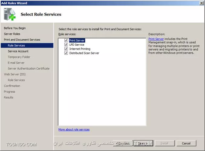 نصب و راه اندازی Print and Document Service
