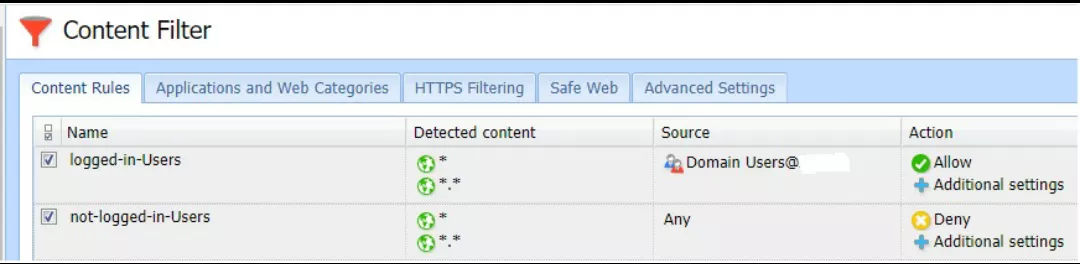 Content filter dar kerio