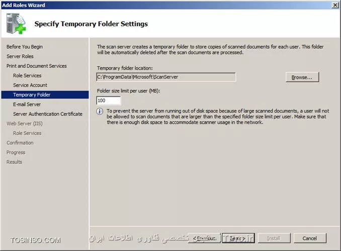 نصب و راه اندازی Print and Document Service