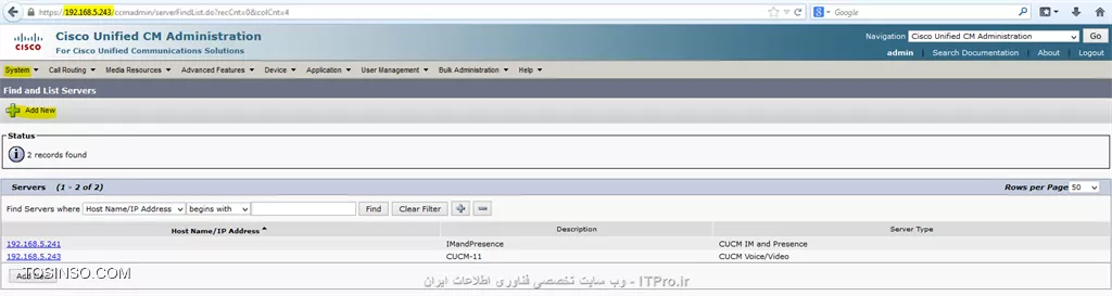 **!! نحوه راه اندازی *Cisco Jabber* بروی انواع *Device  *ها :**

مقدمه:
 *Cisco jabber*  نرم افزاریست ارائه شده از طرف شرکت سیسکو برای ارتباط های  Text Messaging  (به صورت گروهی و یا فردی ) و به اشتراک گذاری فایل ها ، Voice & Video Calling و به اشتراک گذاری Desktop  که ذکر این مطلب الزامیست ،برای استفاده از سیستم کنفرانس چه صوت و چه تصویر نیاز به راه اندازی سرویس  WebEx میباشد.
||Jaber::http://tosinso.com/files/get/c430cf1c-e2d1-415a-bd9a-ec183652fe7f||
از جمله امکانات این مجموعه سرویس میتوان به این نکته اشاره داشت ، (مانند نرم افزار Lync  در مایکروسافت ) شما میتوانید آن را بروی گوشی تلفن همراهتان ، کامپیوتر شخصی خود (PC) ، تبلت و لب تاپتان داشته باشید و در صورت نیاز ادامه مکالمه خود را به device  دیگری انتقال دهید . مثلا فرض کنید بروی میز کار خود یک تلفن 7940  دارید و با مدیرتان مشغول صحبت هستید و در همین حین برای شما کاری پیش می آید و مجبور هستید از پشت میز خود بلند شوید در این حالت میتوانید مکالمه خود را به تلفن همراهتان منتقل کنید و هم به کارتان برسید و هم دیگر نیازی به قطع کردن مکاله خود ندارید که این جابجایی در صورت داشتن سرویس  WebEx  میتواند حتی به صورت خارج از شبکه داخلی شرکت و بروی اینترنت هم ادامه پیدا کند. شما میتوانید این سناریو را در مکالمه تصویری  نیز در نظر بگیرید.
||http://tosinso.com/files/get/4bd12c07-602e-4522-acbb-df729e9b5955||
برای راه اندازی این سرویس باید زیر ساخت مورد نیاز آن را فراهم کنیم، که شامل راه اندازی Cisco Unified Call Manager  یا همان CUCM  و  Cisco Unified IM & Presence میشود.
!! در ادامه نحوه راه اندازی IM & Presence  و Integrate  کردن آن با CUCM را  توضیح داده و سپس نرم افزار Jabber  را توضیح خواهم داد.
ذکر چند نکته خالی از لطف نیست:
!! 1- همخوانی سرور های  CUCM  و IM & Presence  (در اینجا از نسخه 11 استفاده شده است)
2- اطمینان از داشتن منابع کافی بروی سروری که بروی آن این سرویس ها را نصب کرده ایم.
!! 3- اطمینان از برقراری درست سرور IM,CUCM و نرم افزار لایسنس (Cisco Prime)
4- برای برقراری تماس ها (voice & Video) نیاز به Assign  کردن شماره داخلی خاص به هر Jabber Account  داریم.
!! 5- اطمینان از راه اندازی همه ی سرویس های مورد نیاز بروی هر دو سرور IM&P  و CUCM


ابتدا میبایست CUCM  را به IM&P متصل کنیم برای این کار میبایست مانند زیر عمل کنیم:
-	ابتدا سرور IM&P  را معرفی میکنیم ، برای این کار در CUCM  به منوی System  و سپس Server  بروید:

دقت شود که قسمت های هایلایت شده حتما مانند شکل پر شوند و قسمت هایی که تیک خورده شده مانند آن تیک خورده شود و  آیتم های انتخابی مانند شکل انتخاب شوند.”
||http://tosinso.com/files/get/b7119000-5873-47fb-bd2a-47b40a4eef2f||
||http://tosinso.com/files/get/4e8c88d9-08f5-48a1-bff2-ef5f5f4c25de||
||http://tosinso.com/files/get/64fe8457-7b19-4115-bf21-39b786caaf98||
-	در CUCM  و در منوی SIP Trunk Security  یک پروفایل جدید بسازیم.
||http://tosinso.com/files/get/6856afdd-7183-46e7-b2cf-dbf289761fac||
برای رسیدن به این منو میتوانید از مسیر زیر استفاده کنید:
||http://tosinso.com/files/get/58e3f3a1-96e9-4add-bad9-f4c27c21dd07||
-	حال نوبت ساخت Trunk  است:
برای برقراری ارتباط میان IM&P  و CUCM  یک Sip Trunk  میان این دو سرور میسازیم

||http://tosinso.com/files/get/84225b83-ffb4-403b-b8f1-610639d09146||
||http://tosinso.com/files/get/7ec37180-e4ec-447e-a017-6ec8a39673e2||
||http://tosinso.com/files/get/6cc39e87-238e-4bf5-824c-1d07aa574474||
-	در Sip information  و در قسمت Destination Address  آدرس سرور IM&P  را وارد میکنیم که با پورت شماره 5060 این Trunk  برقرار خواهد شد.
-	SIP Profile  حتما بروی Standard SIP Profile  قرار خواهد داشت.

حال به سرور IM&P  مراجعه میکنیم: 
CUCM ip address:192.168.5.243
IM&Presence ip address:192.168.5.241
حال برای برقرای Trunk  باید یک پروفایل در IM&P بسازیم ولی نکته ی مهم آن است که مانند شکل زیر میباست در قسمت   CUCM IM and Presence Publish Trunk  همان Trunkی که در CUCM  ساختیم را انتخاب کنیم:

||http://tosinso.com/files/get/27ad5a90-76a2-4e32-81d3-440a4d9609e0||

نکته مهم دیگر این است که IM&P  مانند یونیت های دیگر Unified communication  در سیسکو نیست و بصورت یکپارچه با خود CUCM  کار میکند مثلا لایسنس خود را از آن میگیرد و در Submenu های CUCM به گزینه های CUCM اضافه میشود. 

||http://tosinso.com/files/get/f8c37cac-b346-438c-ba67-7f5b24bbfe81||
حال میبایست CTI port  را برای IM&P  در سرور CUCM تعریف کنیم:

CTI Port :
CTI port  یا همان Computer Telephony Integration  در حقیقت یک device  مجازی است (Virtual Device) که به شما این اجازه را میدهد تا یک خط مجازی بسازید. باید بازای هر خط فعال (Active Voice Line) که میخواهیم از آن به عنوان خط   Soft phone  استفاده کنیم یک CTI port  داشته باشیم.
||http://tosinso.com/files/get/e23b5318-be90-44b5-9639-aa1686e51987||
||http://tosinso.com/files/get/eac7fd42-9b25-4d9b-8808-926fd41760a9||


ادامه مطلب در حال بروز رسانی میباشد
با تشکر
