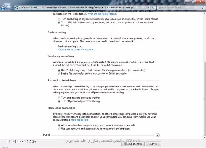 سلام 
گزینه Turn on network discovery هم تیک خورده است 
||http://network.tosinso.com/files/get/a0ca1e88-f3a6-46b9-870e-c8b0fb7b188c||
||http://network.tosinso.com/files/get/ba035fb7-ea02-4951-a23b-2428f4fa4e67||
سیستم ها رو هم ریستارت کردم ip ها رو هم عوض کردم ولی نشد