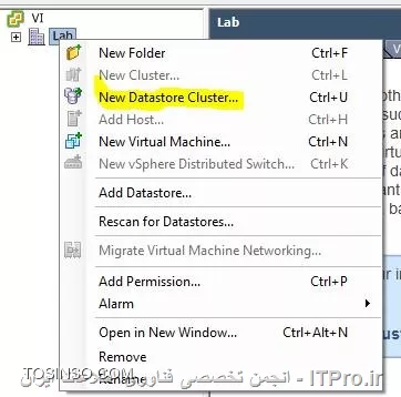 نحوه ایجاد کردن یک Datastore Cluster در VMWare