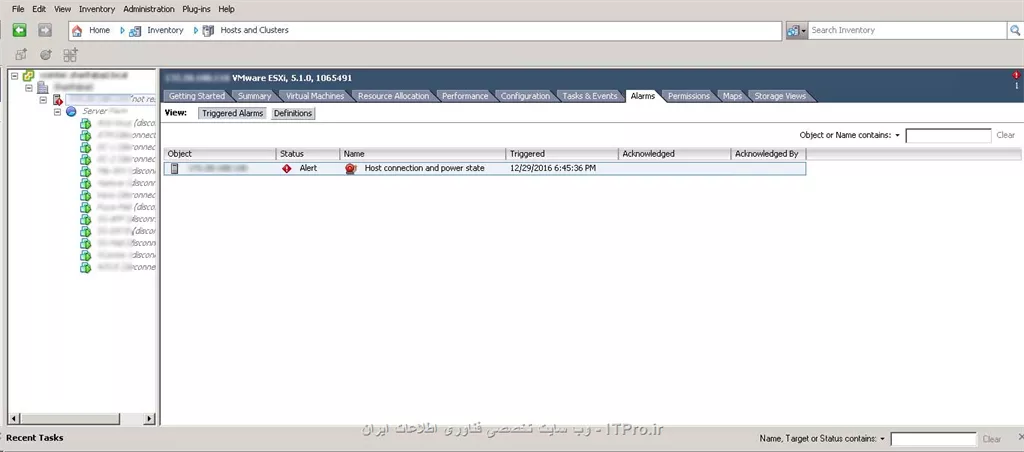 با سلام و خسته نباشید
من با ارور 
Alert
Host connection and power state
12/29/2016 6:45:36 PM
مواجه شدم چند بار هم سرورم رو ری استارت کردم اما باز درست نشد
ممنون میشم راهنمایی بفرمایید.
||http://tosinso.com/files/get/bc71ad0b-4d91-4ebd-96de-01144bb45ec5||

