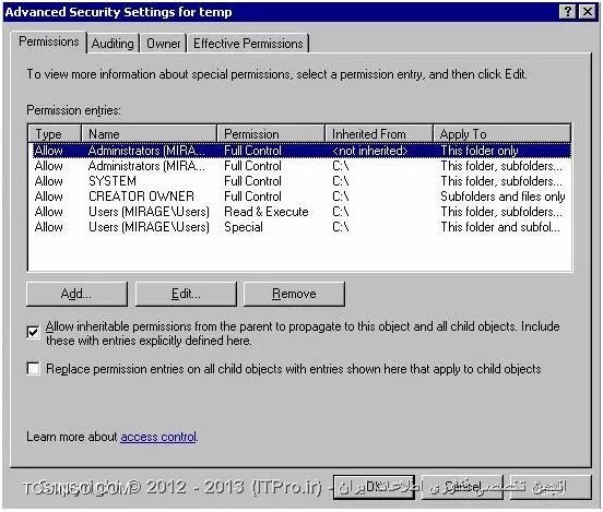سطوح دسترسی به فایل یا File Level Permissions