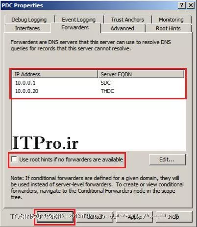 تشریح مفاهیم Forwarder  و Conditional Forwarding  در DNS و شیوه پیاده سازی آنها در DNS سرور