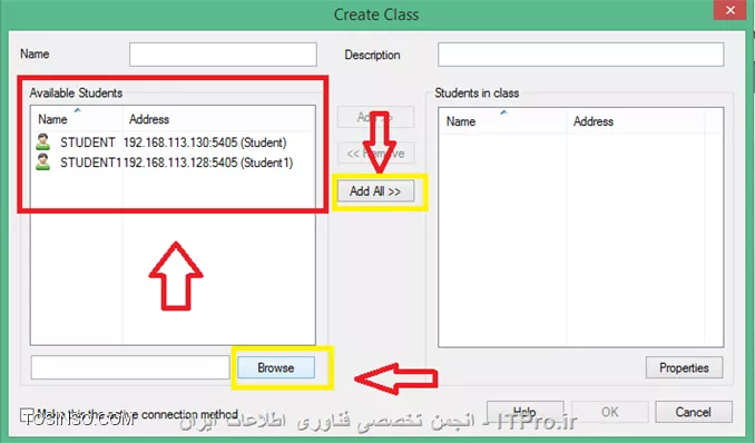 در این آموزش قصد دارم نحوه راه اندازی و استفاده از نرم افزار Net Support School رو بر روی VMware به صورت شماتیک توضیح بدم گرچه این روش در عمل کاربردی نداره ولی یک روش تمرینی خوب برای یاد گرفتن این نرم افزار کاربردی است. قسمت اول این اموزش مربوط به راه اندازی ماشین مجازی هست (اگر اشنایی دارید به بخش دوم مراجعه کنید) و بخش دوم استفاده از نرم افزار Net Support  ، در این مطلب آموزشی بر اساس یک سناریو نصب و راه اندازی VMWare و اتصال آنها به اینترنت و ایجاد یک شبکه داخلی و سپس راه اندازی نرم افزار کاربردی Net Support بر روی 3 ماشین VMWare که یکی از آنها به عنوان دستگاه معلم (Tutor) و 2 دستگاه دیگر به عنوان دانشجو (Student) شبیه سازی میشود.بر طبق این سناریو به ترتیب زیر 3 ماشین VMWare ایجاد میشود.
قدم اول : ایجاد یک ماشین مجازی جدید به ترتیب زیر:
||http://tosinso.com/files/get/c422d8d5-5359-4b5d-90c2-fcb1334963ef||
قدم دوم : یکی از دو حالت Typical یا Custom را انتخاب کرده و Next را میزنیم.
||http://tosinso.com/files/get/823e8f27-f990-4c0b-aecc-6d8c7c62d77e||
قدم سوم : در این مرحله میتوانیم محل فایل ایزوی ویندوز 8 را مشخص کرده و یا ان را به بعد موکول کنیم.
||http://tosinso.com/files/get/e76fa852-0add-402d-bf8f-fbc98eacfa0f||
قدم چهارم : در این مرحله نوع سیستم عامل و ورژن محصول را انتخاب میکنیم.
||http://tosinso.com/files/get/cf51fbad-5deb-4a73-a59a-382aec627b84||
قدم پنجم : نام ماشین مجازی را مشخص میکنیم.
||http://tosinso.com/files/get/3e1aa1aa-a0ca-4a3f-a1b6-4395d6e32c1f||
قدم پنجم : سپس با زدن Customize Hardware میتوانیم تنظیمات سخت افزاری ماشین مجازی را به دلخواه خود انجام دهیم.
||http://tosinso.com/files/get/25545a3a-c7b0-4914-b95c-03aed588ef1b||
قدم ششم : در این مرجله مقدار RAM ماشین مجازی را از طریق اسکرول تعبیه شده در سمت راست تعیین میکنیم
||http://tosinso.com/files/get/da09ec39-1df7-4d9b-aac9-fd883305fda9||
قدم هفتم : سپس تعداد پردازنده ها را مشخص میکنیم.
||http://tosinso.com/files/get/1d0edb30-b02e-40c6-85c2-5574c6e1d227||
قدم هشتم : در این مرحله حالت کارت شبکه خود را تعیین میکنیم. با توجه به شکل زیر 5حالت کارت شبکه مجازی در Vmware در نطر گرفته شده است که با توجه به سناریو NAT میتواند بهترین گزینه باشد.(نیاز به انصال هر ماشین به اینترنت بوده و ماشین ها باید به یکدیگر متصل شده و همدیگر را ببینند.)
||http://tosinso.com/files/get/f8e997b9-4baa-4268-86ad-4f2e0f0222f0||
قدم نهم : سپس مسیر فایل ایزوی سیستم عامل را تعیین میکینم.(در این سناریو هر 3 ماشین VM ویندوز 8.1)
||http://tosinso.com/files/get/87f047ce-6fe4-4f63-b3d0-e83871c302d7||
قدم دهم : سپس ویندوز 8 را نصب میکینم.
||http://tosinso.com/files/get/216fe59a-573e-4caa-ab1b-b3cd65d782ed||
قدم یازدهم : بعد از نصب هر VM میبایست برای هر ماشین VM Tools را هم برای راحتی کار و همچنین انتقال فایل نصب نرم افزار net support به ترتیب زیر نصب میکنیم
||http://tosinso.com/files/get/63d756e9-0dce-49e3-9133-8748cf1b65d6||
 قدم دوازدهم : همانطور که در شکل زیر میبینیم درایو مجازی VM Tools بر روی ماشین مجازی Mount شده و به راحتی کار نصب را انجام میدهیم.
||http://tosinso.com/files/get/e50fa9fe-5369-4f2f-9595-7865d66f7ae8||
قدم سیزدهم : فایل نصب نرم افزار Net Support را از سایت www.netsupportschool.com دانلود کرده و با توجه به نصب VM Tools فایل setup را به راحتی بر روی هر 3 ماشین کپی میکنیم.
||http://tosinso.com/files/get/3a7ac53b-a43d-4d6b-a562-f58857315000||
قدم چهاردهم : سپس بر روی ماشین Tutor فایل setup نرم افزار net support را اجرا کرده و آن را نصب میکنیم. و مراحل زیر را تا نصب کامل نرم افزار طی میکنیم.
||http://tosinso.com/files/get/1649c9b5-40b6-4119-87ab-30d4c5267f1f||
||http://tosinso.com/files/get/458a6a5a-586b-49d4-8109-ecc8097e1ae5||||http://tosinso.com/files/get/96eafb8c-56d5-477e-81ed-88eac296b9d5||
قدم پانزدهم : در این مرحله نوع کاربری net support را مشخص کرده که بر طبق سناریو برای یک ماشین Tutor و برای 2 ماشین student را نصب میکنیم.
||http://tosinso.com/files/get/36d33d42-ebea-40f2-980b-3f4f6ae16b1b||
||http://tosinso.com/files/get/db9bcd32-9c35-4e83-a9dd-cdb9e4ef1133||
قدم شانزدهم : بعد از اتمام نصب net support بر روی 3 ماشین مجازی در صورتی که هر 3 ماشین دسترسی به اینترنت نداشته باشند مراحل زیر را انجام میدهیم. ابتدا از منوی Edit گزینه Virtual Network Editor  را انتخاب کرده.
||http://tosinso.com/files/get/c7dc2761-ebdd-41a8-81d8-69dc5c804b73||
قدم هفدهم : با توجه به سناریوی تعیین شده برای هر 3 ماشین کارت شبکه در حالت NAT قرار داده شده در Virtual Network Editor بر روی VMnet 8 کلیک کرده تا تنطیمات NAT برای ماشین مجازی را انجام دهیم. همینطور که مشخص است کارت شبکه  در حالت NAT که بر روی سیستم عامل کامپیوتر میزبان ایجاد شده دارای محدوده IP : 192.168.113.0 بوده و بنابراین به منطور ایجاد ارتباط بین 3 ماشین مجازی این 3 ماشین هم باید از همین range ای پی اختصاص داده شود. به این منظور باید تیک use local DHCP service to distribute ip address to VMS را زده تا به هر سه ماشین از رنج IP مورد نطر به صورت اتوماتیک داده شود.(با این کار هم دسترسی به اینترنت برای 3 ماشین فراهم شده و هم هر 3 ماشین همدیگر را دیده و میتوانند با یکدیگر ارتباط درون شبکه ای داشته باشند.
||http://tosinso.com/files/get/3424910e-2f2b-4255-866e-2e8218e5e0ae||
بعد از این کار بر روی ماشین Tutor  آی پی های 2 ماشین دیگر را ping کرده تا از داشتن ارتباط اطمینان حاصل کنیم. بدین صورت هر 3 ماشین مجازی آماده برقراری ارتباط از طریق net support را داشته و میتوانیم محیط آموزشی net support را استفاده کنیم.
1- ایجاد یک room مجازی در ماشین Tutor: با اجرای نرم افزار net support پنجره زیر باز شده و استاد باید فیلدهای مربوطه را به ترتیب زیر پر کرده و سپس اتاق مجازی آموزشی را ایجاد کند.
||http://tosinso.com/files/get/20e36747-eb63-4f1c-9b77-ff19a8514c73||
2- بعد از کلیک کردن بر روی دکمه new پنجره زیر باز شده و استاد باید یکی از حالتهای زیر را به عنوان شروع کننده کلاس انتخاب کند. مورد اول Room Mode میباشد که این حالت به شما اجازه میدهد که کامپیوترهای داخل یک کلاس را گروه بندی کرده و دانشجویان میتوانند به این اتاق اموزشی برای شروع کلاس بپیوندند. حالت دوم  PC Mode میباشد که به شما اجازه میدهد که یک تعدادی کامپیوتر را که با هم در یک اتاق در اتصال هستند از طریق کابل را به هم متصل کرده و یک کلاس مجازی آموزشی تشکیل دهید. حالت سوم User Mode میباشد که به شما اجازه میدهد یک تعداد دانشجو را با استفاده از پروفایل های انها به کلاس اضافه کنید. حالت چهارم یک حالت ساده بوده که در ان شما به سادگی میتوانید شبکه موجود را جستجو کرده و همه دانشجویان را به کلاس مورد نظر اضافه کنید.
در این سناریو ما از حالت دوم استفاده میکنیم.
||http://tosinso.com/files/get/6b6cc5f8-5dcb-4fc8-8146-14b1744ccfa2||
3- در این مرحله پنجره Create Class باز شده و در این مرحله باید PC های دانشجویان کلاس را ابتدا جستجو کرده و سپس همه انها رو به کلاس اضافه کنیم.
||http://tosinso.com/files/get/be28d2da-cf20-4773-b06f-c3fdb16da00a||
||http://tosinso.com/files/get/7661349e-a09e-4f09-92e9-af40f2774d9b||
4-دبعد از ایجاد کلاس پنجره اصلی نرم افزار به صورت زیر میباشد و دانشجویان اضافه شده قابل روئیت میباشند.
||http://tosinso.com/files/get/4b4fd644-7999-4cf0-a5d8-3299d62a5923||
5- تب دوم این اجازه را به استاد داده تا نمایی از desktop های دانشجویان حاضر در کلاس را روئیت کرده و به نوعی انها را کنترل کند. علاوه بر ان استاد قادر است با کلیک کردن بر روی هر کدام از پنجره های پیش نمایش دسکتاپ دانشجویان به صورت remote به کامپیوتر دانشجوی مورد نظز دسترسی پیدا کند.
||http://tosinso.com/files/get/ace1446a-e122-460d-9987-f9b463cb2894||
6- در تب سوم که با ایکون های هد ست مشخص شده است استاد قادر است با کلیک بر روی Announce نوعی اطلاع رسانی را به دانشجویان ارسال کند. علاوه بر این استاد قادر بوده که با برداشتن تیک های بلندگو و میکروفون انها را از در کامپیوترهای دانشجویان از کار بیندازد.
||http://tosinso.com/files/get/9f032a1c-4787-4699-b565-85d2642adce8||
||http://tosinso.com/files/get/0379be7c-1a46-4d1c-b867-a36e50371cf6||
7-  در تب بعدی استاد قادر بوده که انواع سوالات را برای کل کلاس یا بخشی از کلاس مطرح کرده و جواب را هم از سوی دانشجویان دریافت کند.
||http://tosinso.com/files/get/c43fd40a-56a3-4579-afa2-0d3c41e151c3||
اولین مدل از سوالات First to answer میباشد که استاد با مطرح کردن یک سوال در کلاس گزینه مورد نظر را کلیک کرده و دانشجویان بر روی کامپیوترشان با پیغام زیر مواجه شده و اولین دانشویی که بر روی answer کلیک کند قادر خواهد بود تا سوال را جواب دهد.
||http://tosinso.com/files/get/95439e52-493b-4c49-9402-0a32e6e1f655||
||http://tosinso.com/files/get/38b943ed-8471-4716-adaf-fb8c6d71ded0||
بعد از پاسخ دادن به سوال بر روی پروفایل دانشجوی مورد نطر به شکا زیر 2 گزینه تیک و ضربدر در اختیار استاد قرار گرفته و صحیح یا نا درست بودن پاسخ دانشجوی مورد نظر را میتواند تعیین کند. 
||http://tosinso.com/files/get/a7d4b650-28eb-4d96-9b8f-c848ea3d257f||
در صورت درست بودن پاسخ دانشجوی مورد نظر یک ستاره به عنوان جایزه دریافت میکند.
||http://tosinso.com/files/get/fe29b122-7d8d-4d88-9c36-c5a5c5ab42fc||
نوع دوم سوال Enter an answer میباشد .
||http://tosinso.com/files/get/f0be3aa6-ecc8-4a26-83aa-4baf570f662d||
در این حالت استاد پاسخ صحیح را در کادر مورد نظر وارد کرده و بعد از مطرح کردن سوال بر روی Go کلیک کرده .
||http://tosinso.com/files/get/fea2b766-7725-41c2-952c-fadb8d7d2639||
همانطور که در شکل زیر نشان داده شده به محض کلیک کردن Go توسط استاد پنجره ای به شکل زیر در PC های دانشجویان ظاهر شده است
||http://tosinso.com/files/get/4e008f76-53c9-4d19-a40e-2e7d0117e3c1||
 و بعد از اتمام زمان تفکر دانشجویان قادر به پاسخگویی خواهند بود.
||http://tosinso.com/files/get/386151ee-a2eb-4cea-b35f-49f6fdb431e1||
بعد از پاسخگویی به سوال دانشجویان به شکل زیر از پاسخ دیگر دانشجویان مطلع میشوند و میتوانند خود را نسبت به کلاس ارزیابی کنند.
||http://tosinso.com/files/get/b9086a56-03ff-4c51-8ccd-47b4fdc36cd7||
همچنین استاد بعد از پاسخگوی دانشجویان به شکل زیر از پاسخ انها مطلع خواهد شد که رنگ قرمز نشان دهنده پاسخ اشتباه و رنگ سبز نشان دهنده دانشجویانی است که پاسخ صحیح را وارد کرده اند.
||http://tosinso.com/files/get/9ea7cab7-6aa7-4e01-9c4e-94cbfab24849||
در تب بعدی استاد قادر خواهد بود تا نوعی محدودیت برای دانشجویان کلاس از لحاظ دسترسی به  وب سایت های مختلف تعیین کندو ستون سمت راست برای وب سایت های ممنوعه بوده که استاد با کلیک بر روی علامت مثبت (سبز رنگ) وب سایت های ممنوعه را تعیین کند و در اینصورت دانشجویان قادر نخواهند بود به وب سایت های مذکور دسترسی پیدا کنند.
||http://tosinso.com/files/get/d8048463-751d-4453-ae99-dcd5a8c7405b||
از ستون چپ نیز استاد قادر بوده تا وب سایت های مورد تایید را اضافه کند و اجازه دسترسی را به دانشجویان داخل کلاس به وب سایت های مذکور بدهد.
||http://tosinso.com/files/get/589718f6-fc60-49b9-9985-800e2d2eb8f8||
علاوه بر این استاد قادر بوده با استفاده از دکمه های پایین صفحه  همه وب سایت ها را بلاک کند.
||http://tosinso.com/files/get/0f56aec7-c81f-4ee3-80c6-c9c1d1f93930||
در تب بعدی استاد قادر خواهد بود نوعی همه پرسی از کلاس انجام داده تا به نتیجه مورد نظر با استفاده از جواب ها برسد.
||http://tosinso.com/files/get/111fb50a-c772-4a68-85c9-6a3786756ebd||
در این تب ابتدا استاد سوال رو مطرح کرده و نوع پاسخ را از نوار کیک کشویی زیر response انتخاب کرده و سپس بر روی send کلیک کرده و ان را برای همه دانشجویان ارسال کند.
||http://tosinso.com/files/get/fe6c9156-519e-43a2-8ef5-b14047da890c||
به محض ارسال سوال پنجره زیر برای همه دانشجویان باز شده و میتوانند به سوال پاسخ دهند.
||http://tosinso.com/files/get/4700ffba-1dec-4e2f-a5f6-e13b72993e86||
بعد از پاسخ دادن همه دانشجویان استاد قادر خواهد بود تا از ستون سمت راست درصدی از پاسخ های تعیین شده را مشاهده کرده و ارزیابی مورد نظر را از سوال خود انجام دهد.
||http://tosinso.com/files/get/3371a176-c0f2-44e0-b907-2437197d2d3f||
تب بعدی دسترسی پرینتر به دانشجویان میباشد که استاد با استفاده از دکمه های پایین پنجره میتواند عملیات پرینت را متوقف و بلاک و یا برای همه دانشجویان آزاد کند.
||http://tosinso.com/files/get/6efcb071-3ec3-4396-858e-73aa8fe0ab01||
در تب بعدی استاد قادر خواهد بود تا فرایند مانیتورینگ فعالیت های دانشجویان را با کلیک بر روی Monitor Activity فعال یا غیر فعال کند و علاوه بر ان از این تب استاد قادر است دانشجویان را بلاک کند. 
||http://tosinso.com/files/get/2b3ac1f5-48b6-4860-8f14-02fe9e29cc53||
در تب بعدی استاد میتواند سطح دسترسی دانشجویان را به CD/DVD و USB تعیین کند.
||http://tosinso.com/files/get/f2d8851f-a280-4c91-b15f-781145d9dd4a||
آخرین تب یکی از پر کاربردترین تب ها بوده که استاد قادر است با ایجاد یک صفحه White Board تدریس را انجام دهد. برای نمایش White board برای همه دانشجویان استاد بر روی Show کلیک کرده که به محض کلیک صفحه White Board بر روی مانیتور دانشجویان ظاهر میشود. در این صفحه ابزارهای زیادی برای تدریس همچون ایجاد متن و استفاده از قلم و خطوط و اشکال مختلف به تدریس بپردازد. علاوه بر ان استاد میتواند رنگ قام و ضخامت ان و همچنین فونت متن ها را تغییر دهد و در نهایت میتواند صفحه کذکور را ذخیره و صفحه جدیدی ایجاد کند.
||http://tosinso.com/files/get/ada000e7-0f9b-43af-9c34-a189be039f81||
یکی از منوهای کاربردی در این نرم افزار استاد میتواند تکالیف مورد نظرش را برای دانشجویان به طریقه زیر ارسال کند.
||http://tosinso.com/files/get/2896704a-8fdd-4dae-9f3b-b79a39014eeb||
بعد از انتخاب Send Work پنجره زیر باز شده و استاد میتواند تکلیف کورد نظر را که در قالب یک فایل text ذخیره کرده است را انتخاب کرده و همچنین تایین کند که فایل مورد نظر در چه مکانی از PC های دانشجویان کپی شود.
||http://tosinso.com/files/get/c0e03536-c30b-4855-bab8-66fbb6028b8f||
 سپس با کلیک بر روس send فایل text بر روی PC دانشجویان کپی میشود .
||http://tosinso.com/files/get/57210fb5-f5ce-4204-8db9-cffb9c23b4b9||
و دانشجویان قادر خواهند بود که فایل مورد نطر را باز کنند و محتویات تکلیف تایین شده از طرف استاد را ببینند.
||http://tosinso.com/files/get/b123fd5a-c981-4f8e-93a2-6f8b19764f49||
از دیگر منوهای کاربردی برای استاد ایکون های Lock , Unlock می باشد که استاد در صورتی که نیاز داشته باشد از دیدن صفحه نمایش خود برای دانشجویان جلوگیری کند بر روی Lock کلید کند.
||http://tosinso.com/files/get/7cd4174b-5e72-4557-8829-a89cd38b499d||
به محض کلیک استاد بر روی Lock صفحه نمایش PC های دانشجویان به وضع زیر خواهد درامد.
||http://tosinso.com/files/get/824e86cf-bae2-4893-b83f-98eee194ff4d||
از منوی show استادی میتواند صفحه نمایش خود را به حالتهای مختلف برای دانشجویان برای انجام تدریس در بیاورد.
||http://tosinso.com/files/get/dab9a896-a5ad-43d2-ab1c-3dfaa806d6c6||
نحوه حضور و غیاب با استفاده از نرم افزار Net Support به شکل زیر بوده و استاد با کلیک بر روی منوی Student register انها را در کلاس ثبت نام کند. 
||http://tosinso.com/files/get/3c183ee7-76e8-4582-b18d-21d93a276350||
به محض کلیک استاد بر روی register پنجره ای به شکل زیر بر روی صفحه نمایش دانشجویان ظاهر شده که دانشجویان موظف به پر کردن فیلدهای خالی بوده و ان را تایید کنند.
||http://tosinso.com/files/get/9ada9676-2aec-4af3-a76a-2d1cd9668e05||
بعد از انجام حضور و غیاب استاد میتواند یک گزارش از ان را در قالب یک فایل با پسوند .csv ذخیره کند.
||http://tosinso.com/files/get/360717e1-6f4f-4c6f-b18d-85197b6afa0f||
همچنین استاد میتواند با کلیک بر روی registration report کلیک کند.
||http://tosinso.com/files/get/773a472f-124e-4362-b5ee-6a18a228ae53||
به محض کلیک بر روی registration report میتواند گزارشی از دانشجویان حاظر در کلاس و فعالیت های انها مشاهده کند.
||http://tosinso.com/files/get/c499c1b6-048b-4abb-a841-0fa9fb9c26cf||
از دیگر قابلیت های این نرم افزار chat , ارسال پیغام خصوصی از طرف استاد به دانشجویان میباشد.
||http://tosinso.com/files/get/e14a8f27-cb16-4a9f-aa1a-b020b050abd5||
در شکل زیر نمونه ای از محیط chat باز شده توسط استاد با یک دانشجو میباشد.
||http://tosinso.com/files/get/d3ee9b19-2dcb-45cf-add0-d4c87dba65cc||
در پایان استاد میتواند کلاس را به طرز زیر به پایان برساند.
||http://tosinso.com/files/get/13c9666a-fb77-4b8b-bddd-d6aedc050515||


نویسنده : رضا حاج فرج 
منبع : |جزیره مجازی سازی وب سایت توسینسو::https://tosinso.com/virtualization|
هر گونه کپی برداری بدون ذکر منبع غیر اخلاقی است. 
