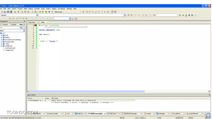 سلام دوستان من تازه با c++ آشنا شدم .
ی برنامه ساده نوشتم که میخام متن نمایش بده ولی CodeBlocks برنامه رو اجرا نمیکنه


||http://tosinso.com/files/get/be7e12f4-a8ef-4fad-a5e7-34c06b1e6b1f||