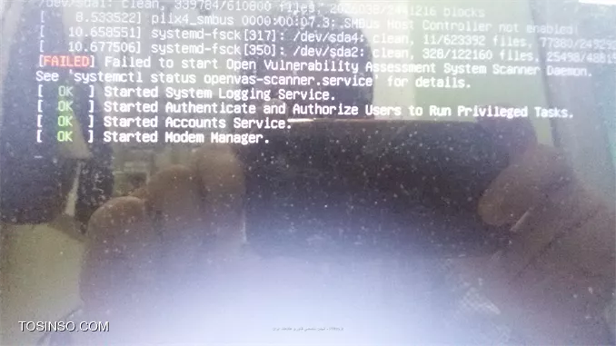 با سلام
من چند بار کالی لینوکس را نصب کردم بر روی vmWare ولی هر دفعه وقتی میخواد بیاد بالا ارور زیر را میده و دیگه هنگ میکنه .مشکل چیه؟ در مراحل نصب هم هیچ اروری نیمیده.
لازم به ذکره که من iso کالی را از سایت خودش دانلود کردم و الان از روی ios نصب میکنم

||http://tosinso.com/files/get/c07703c1-64f9-4c77-84e2-0e9797d31ca4||