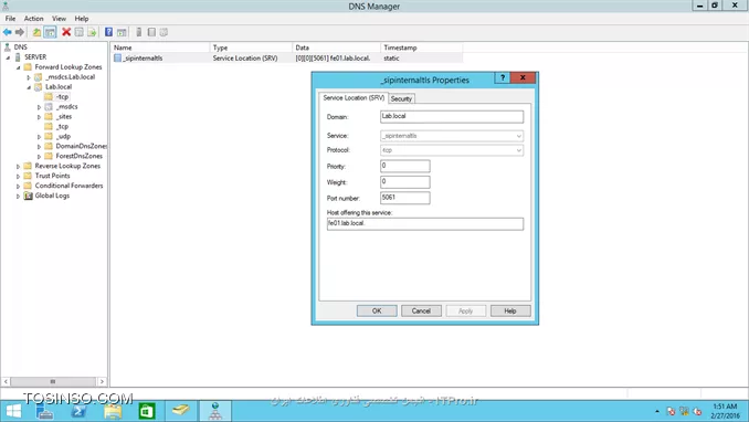 به نام خدا
یه مشکلی در هنگام نصب lync server  2013  برخورد کردم  که این برنامه را در یک شرکت نصب کنم اما متاسفانه به این مشکل برخورد کردم وحتی در حالت مجازی در Vmware هم این مشکل برخورد کردم که متاسفانه این مشکل حل نشد.
ویندوز سرور 2012
در حالت نصب استاندارد این خطا رو میده
حتی فایروال هر دو سیتم را هم  غیر فعال کردم 
حتی با کتابی که از سایت ماکروسافت دانلود کردم هم به این مشکل برخورد کردم
تصاویر تنظیم Dns و خطای نصب 

||http://tosinso.com/files/get/00409ff8-05bc-49ab-9c2c-7e00655fddcc||
||http://tosinso.com/files/get/c131124c-340e-4346-a564-f6fadc871000||
||http://tosinso.com/files/get/3a549947-4061-4b00-9fa0-511186ccef6b||
م تصاویر خطا
||http://tosinso.com/files/get/2f08d064-b556-4ef8-a552-6619a00c5db7||
||http://tosinso.com/files/get/80f0094a-5f74-46da-af8c-177cf89303a0||
و حتی این مشکل را هم بعد از پاک کردن و نصب Skype Business 2015  هم داشتم درست همن خطا لطفا راهنمایی کنید
با تشکر فراوان 