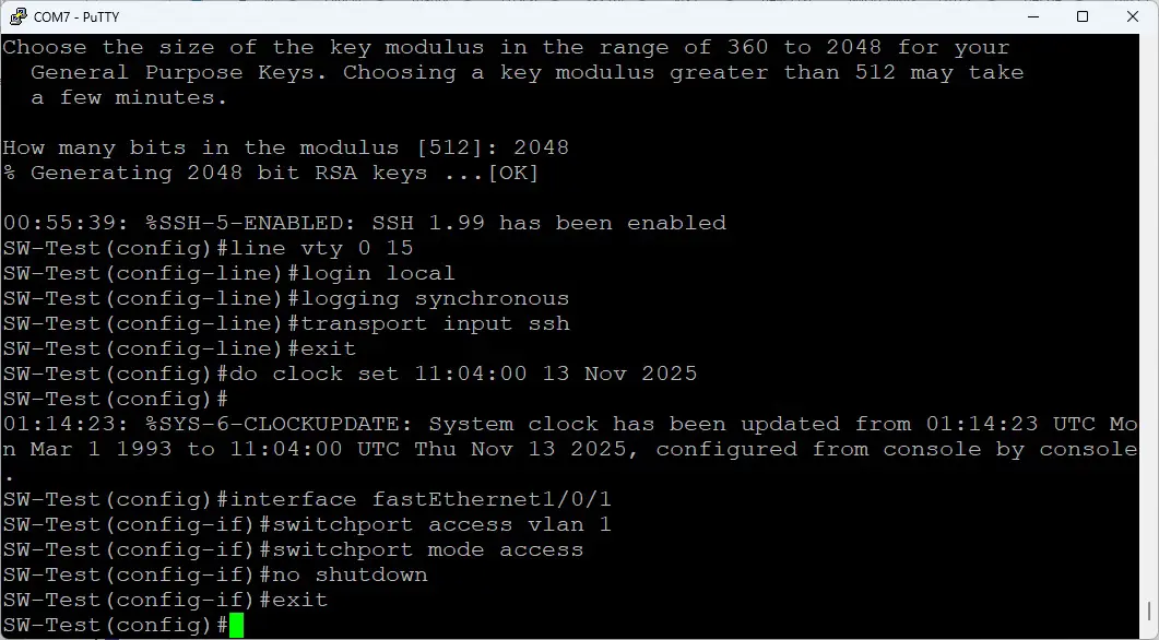 پیکربندی اینترفیس سوئیچ سیسکو