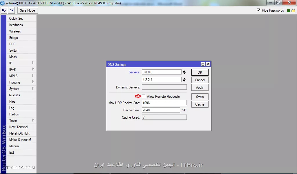 سوال خودم بود جوابشو میزارم اینجا برای بقیه

امکانش هست قسمت دستوریشو تو حالت گرافیکی هم عکس بزاری؟؟؟یعنی این قسمتا....*
ip address add address=192.168.10.1/24 comment=Wire Network disabled=no interface=ether2

||http://network.tosinso.com/files/get/0ce83476-283f-4c35-884d-49e12a4b108e||

||http://network.tosinso.com/files/get/c3cec0e0-ef6e-4b2b-870b-b80255df4785||