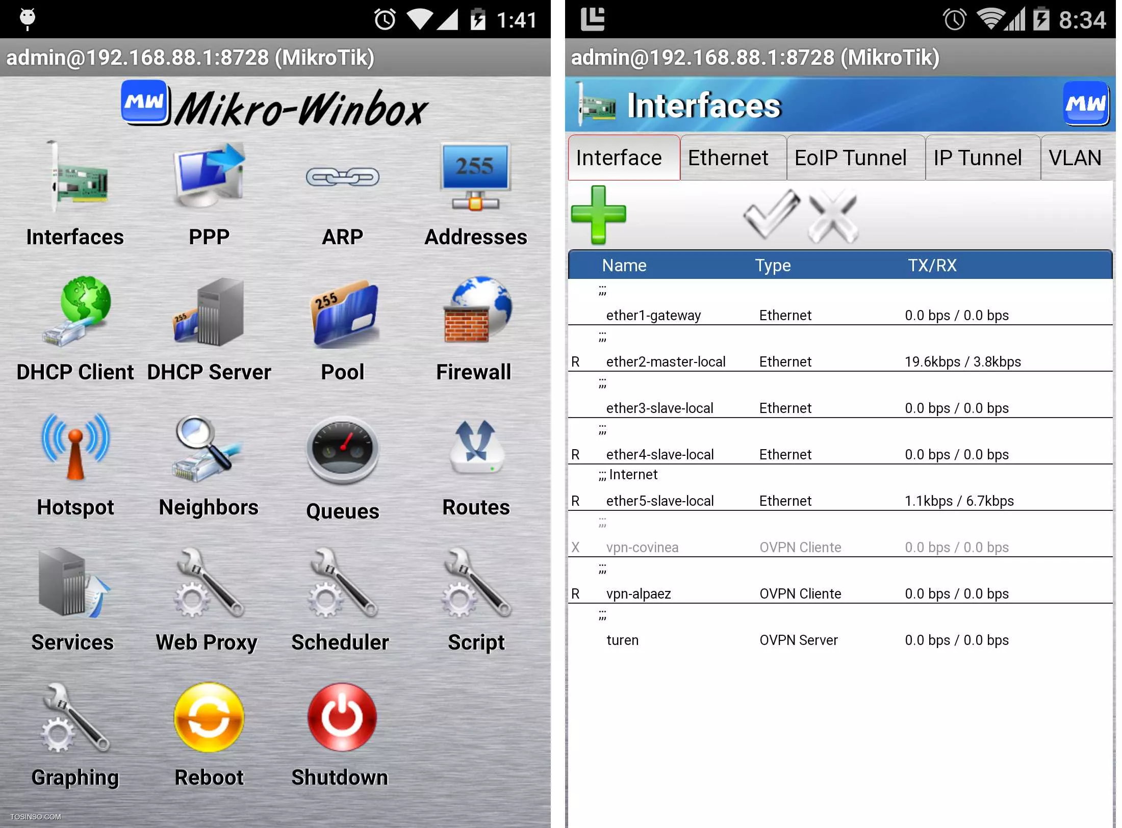 Mikro Winbox برای اندروید